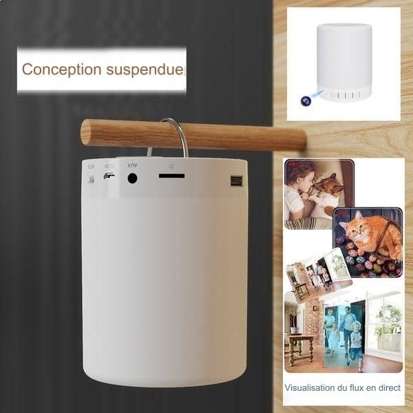 Ebiz WiFi HD Spy Camera with Bluetooth Speaker & Night Light - Hidden Surveillance for Home Security, Baby Monitoring, and Office Protection