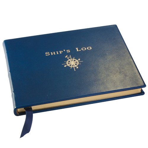 Premium Genuine Leather Ship's Log Journal - Classic Blue Nautical Notebook for Sailing, Travel & Adventure - Perfect Captain's Logbook & Writing Diary for Boating Enthusiasts