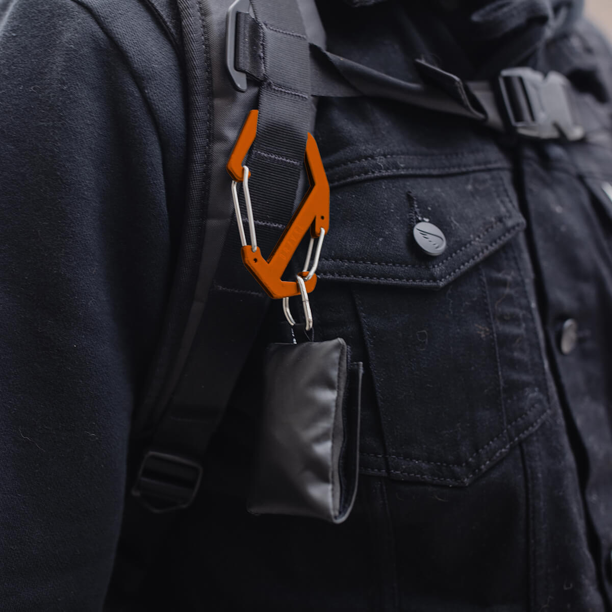 Heavy Duty Double Gated Carabiner Climbing Hook - 5000LBS Capacity, Orange - Perfect for Rock Climbing, Hiking, Camping & Outdoor Gear Organization