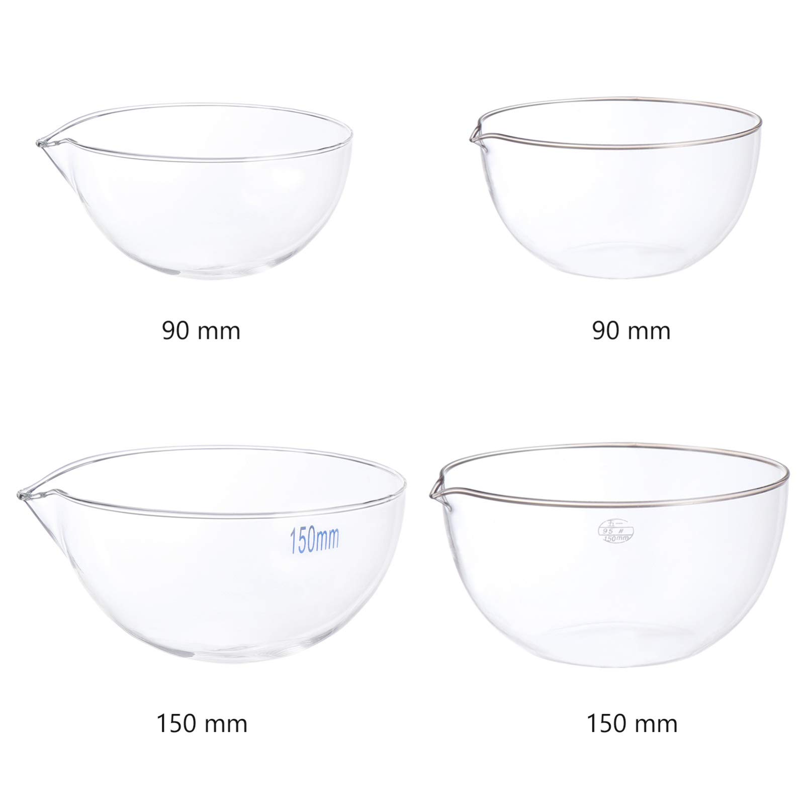 Baluue Lab Evaporating Dish - 1pc Clear Glass Basin for Mixing & Terrarium Use