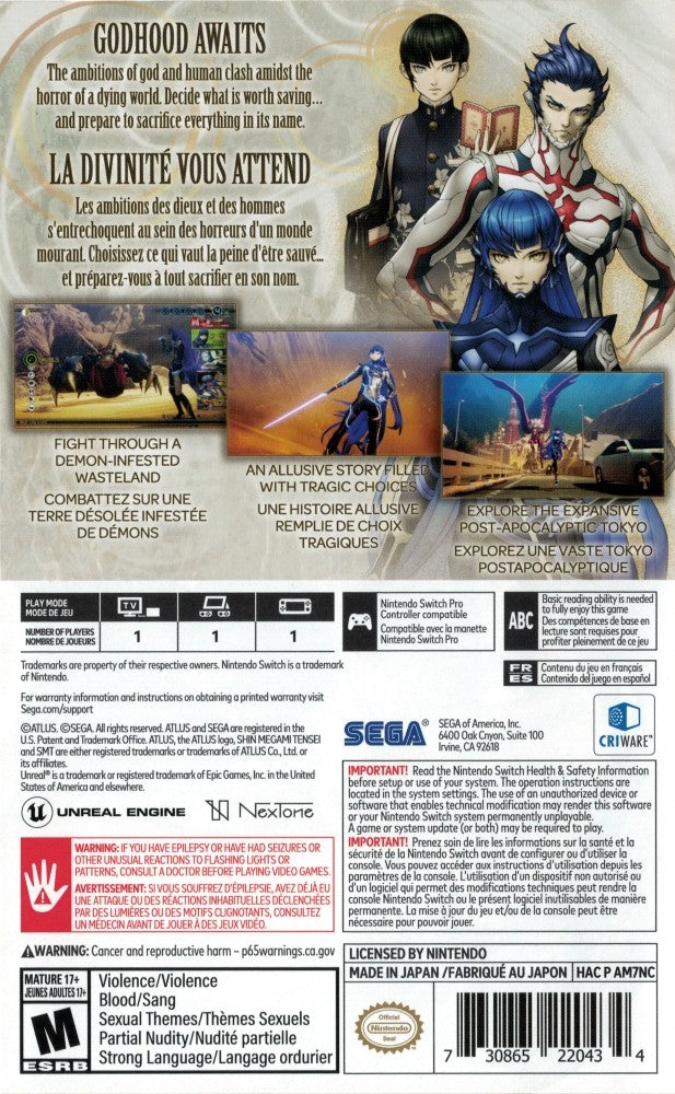 Shin Megami Tensei V - Nintendo Switch RPG Game | Dark Fantasy Adventure with Demons & Strategic Battles | Perfect for Fans of JRPGs and Story-Driven Games