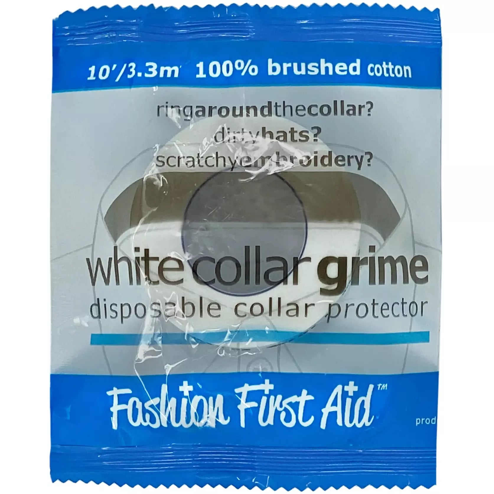 White Collar Grime: Adhesive Collar & Hat Protectors (10 ft Roll) - Keep Shirts & Hats Clean for Work, Travel & Daily Wear