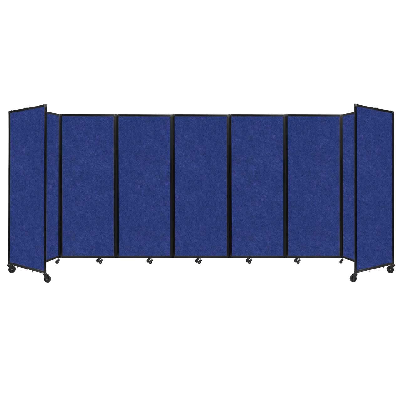 Versare 360 Portable Room Divider Privacy Screen - 19.5' x 7.5' Blue Sound Absorbing Office Partition with Locking Wheels | Freestanding Temporary Wall Divider for Home Office, Classroom, Event Space & Conference Rooms
