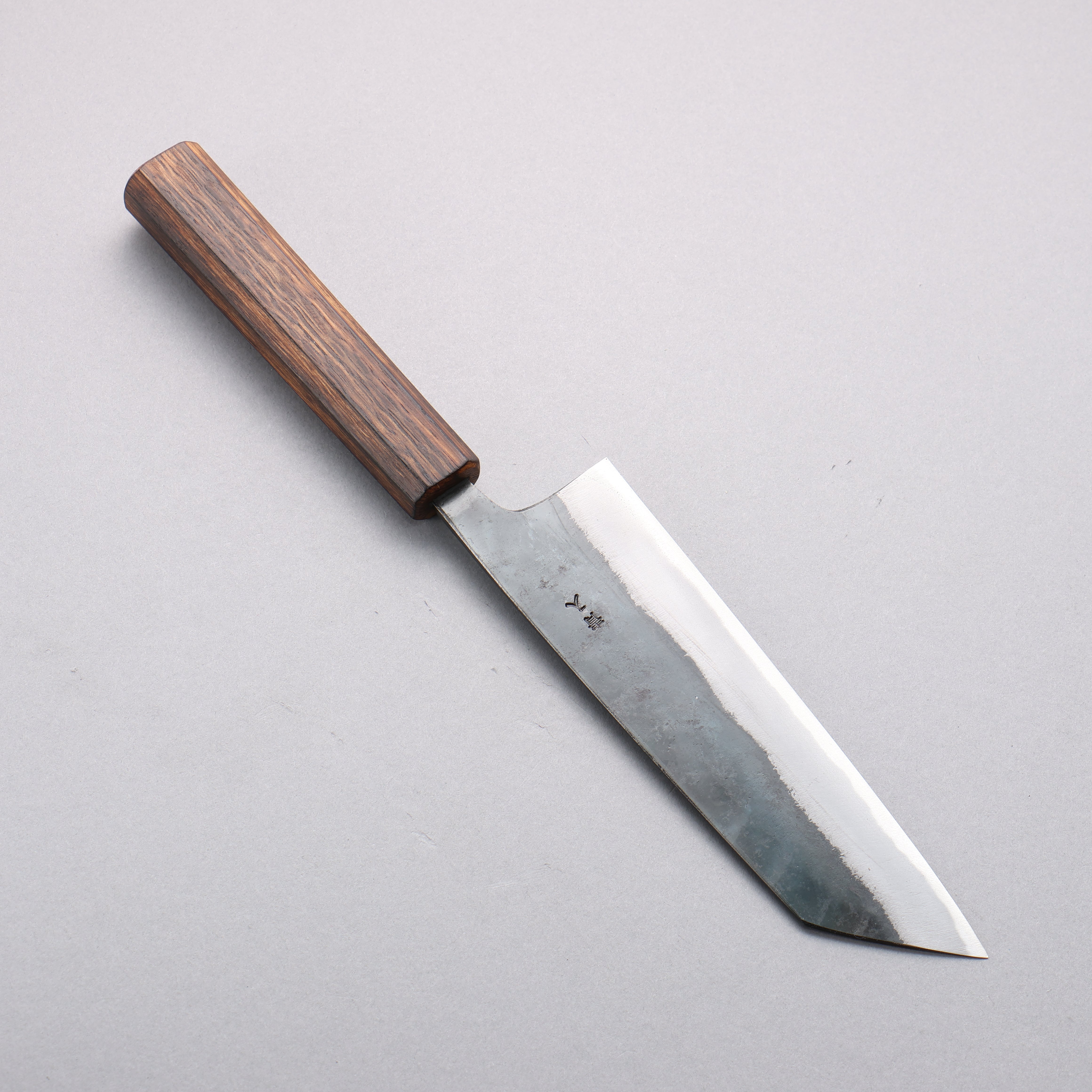 Premium Oul Blue Steel No.2 Black Finished Bunka Knife 170mm with Oak Handle - Japanese Kitchen Knife for Slicing, Dicing & Precision Cooking