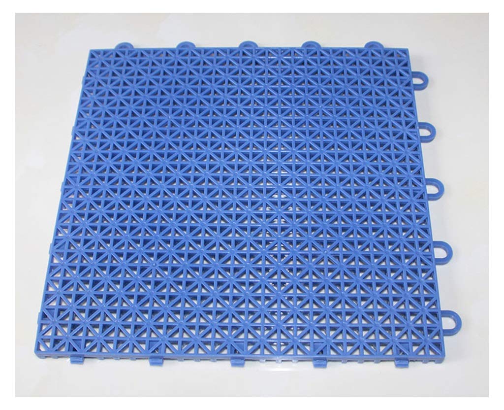 Premium Large Rubber Interlocking Floor Mats - Waterproof, Non-Slip Gym & Garage Tiles - Multi-Color Puzzle Exercise Mats for Home, Outdoor, Playroom & Kids Safety - Blue 16 Pack (36