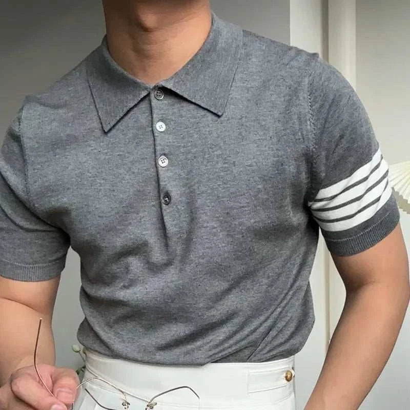 Men's Slim Fit Polo Shirt - Breathable Summer Casual T-Shirt for Outdoor Activities & Daily Wear