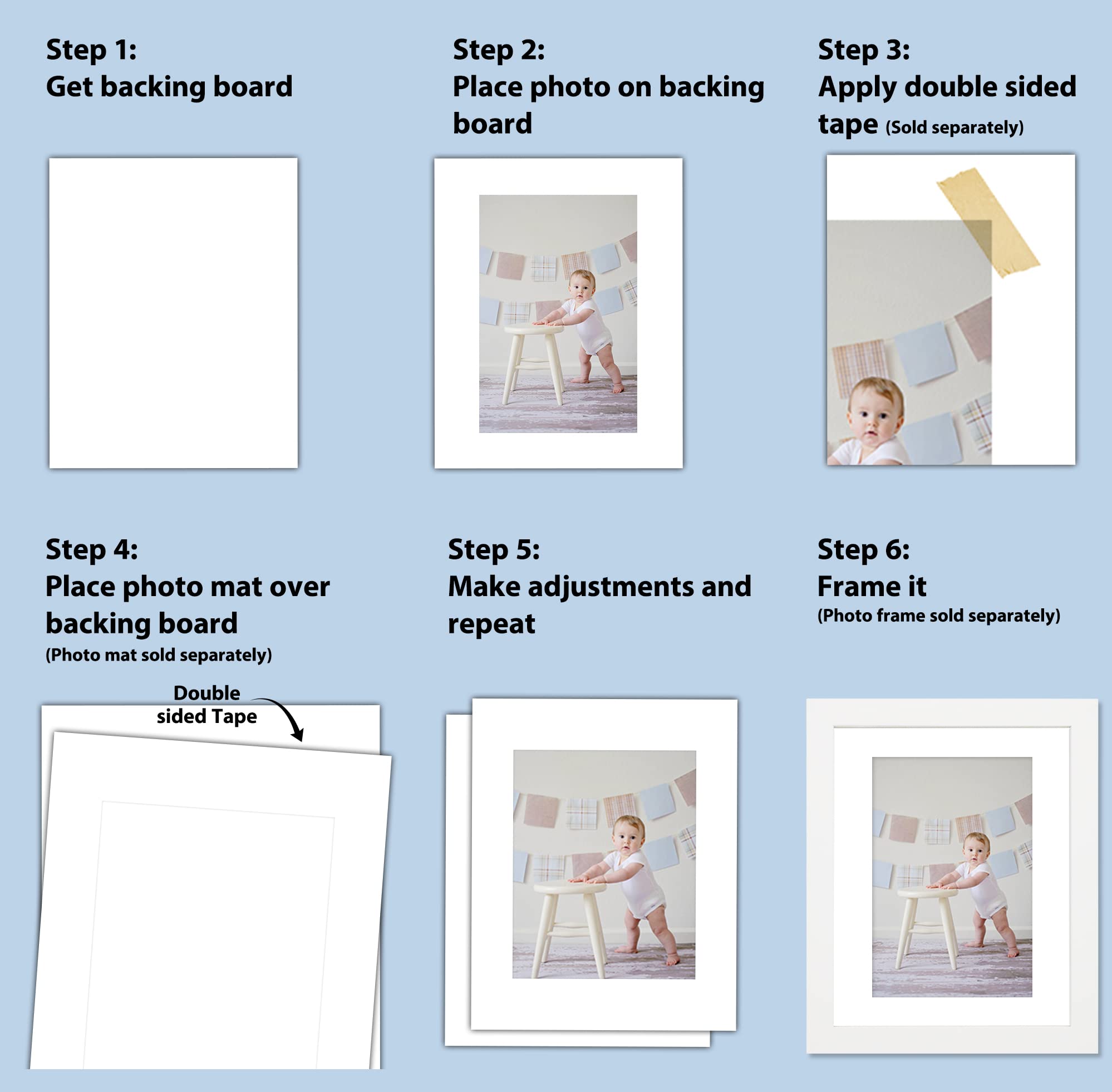 Golden State Art 16x20 Inch Picture Backing Board - Pack of 25 Acid-Free Backer Boards for Framing Photos, Artwork, Posters & Certificates - Perfect for Home Decor, Gallery Displays & Professional Presentations