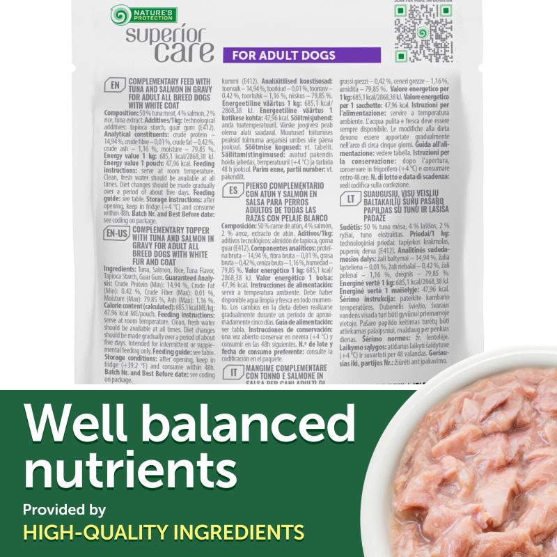 Premium Tuna & Salmon Wet Dog Food for Adult Dogs - All Breeds & Sizes - High Protein Meal for Healthy Skin & Coat - Perfect for Picky Eaters & Daily Feeding