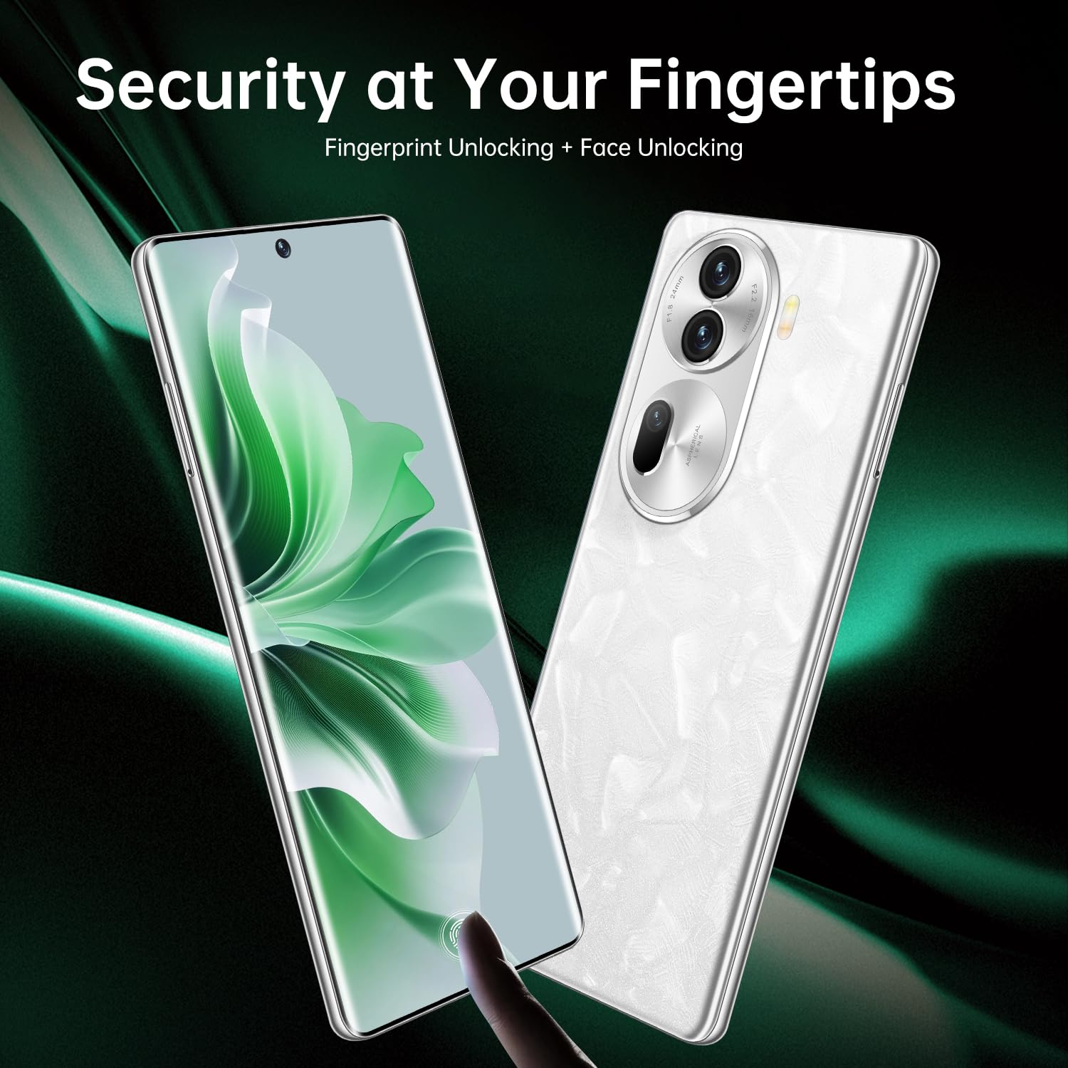 Reno 11 Pro Unlocked Smartphone 8GB RAM 256GB Storage | 6000mAh Long-Lasting Battery | 50MP+13MP Dual Camera | 5G Dual SIM Android Phone (Pearl White) - Perfect for Travel, Photography & Business Professionals