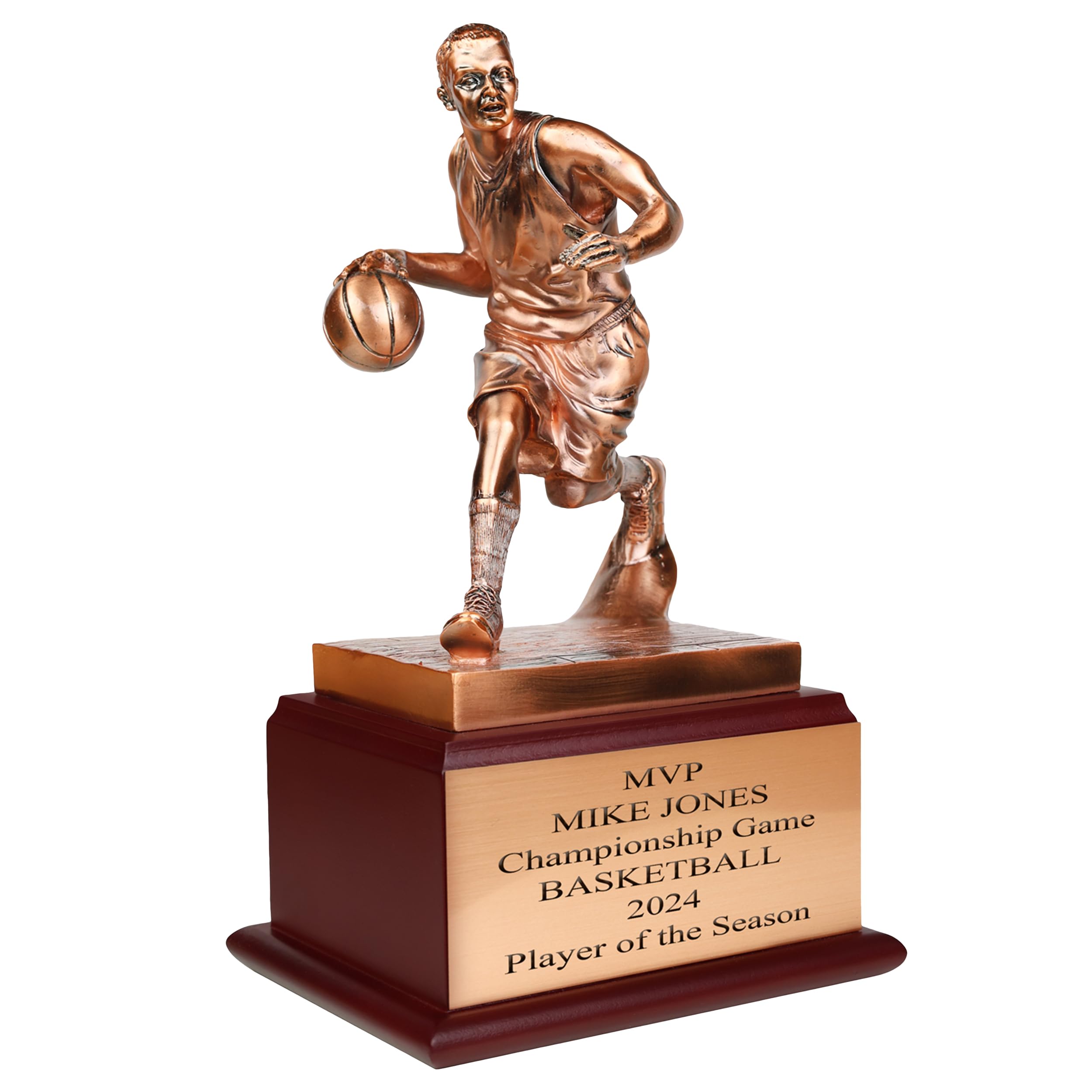 13 Inch Antique Bronze Basketball Championship Trophy - Electroplated Male Figure for Awards, Gifts & Recognition | Perfect for Sports Banquets, Team Achievements & Office Decor