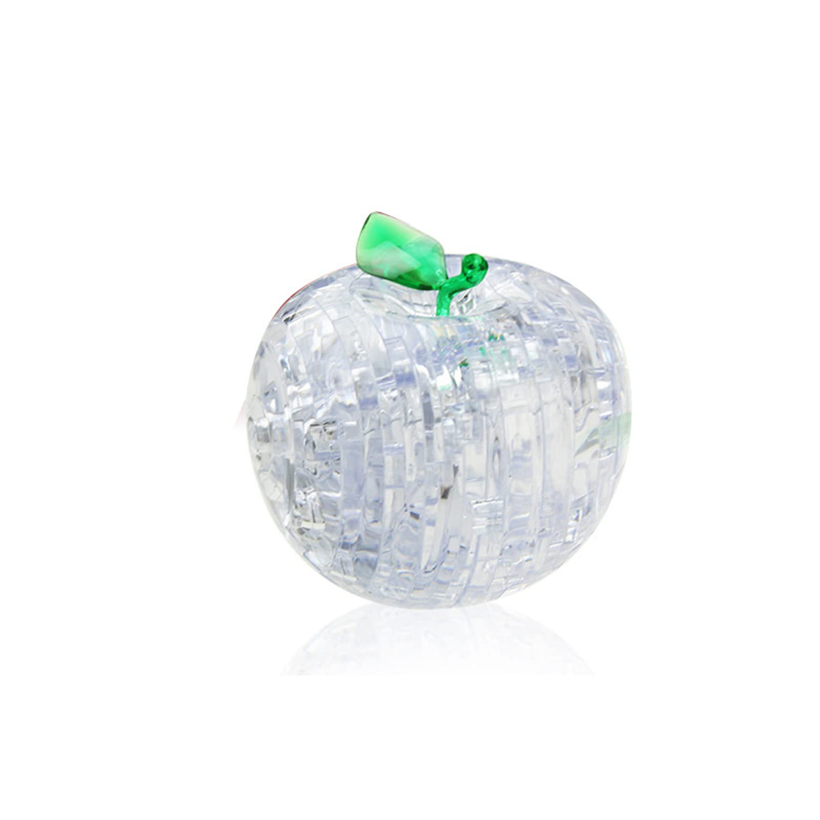 3D Puzzle Crystal Apple Model - STEM Educational Toy for Kids & Adults - White DIY Assembly Kit - Perfect for Gifts, Home Decor & Learning Activities