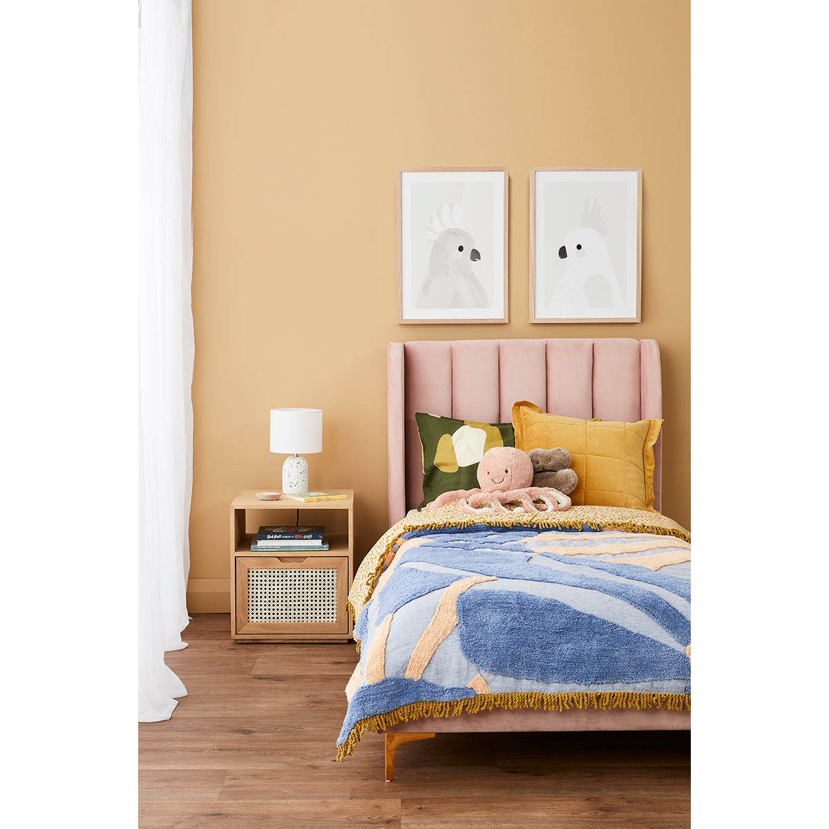 Curious Gallah Neutral Print Wall Art - Modern Abstract Canvas Painting for Living Room, Bedroom & Office Decor