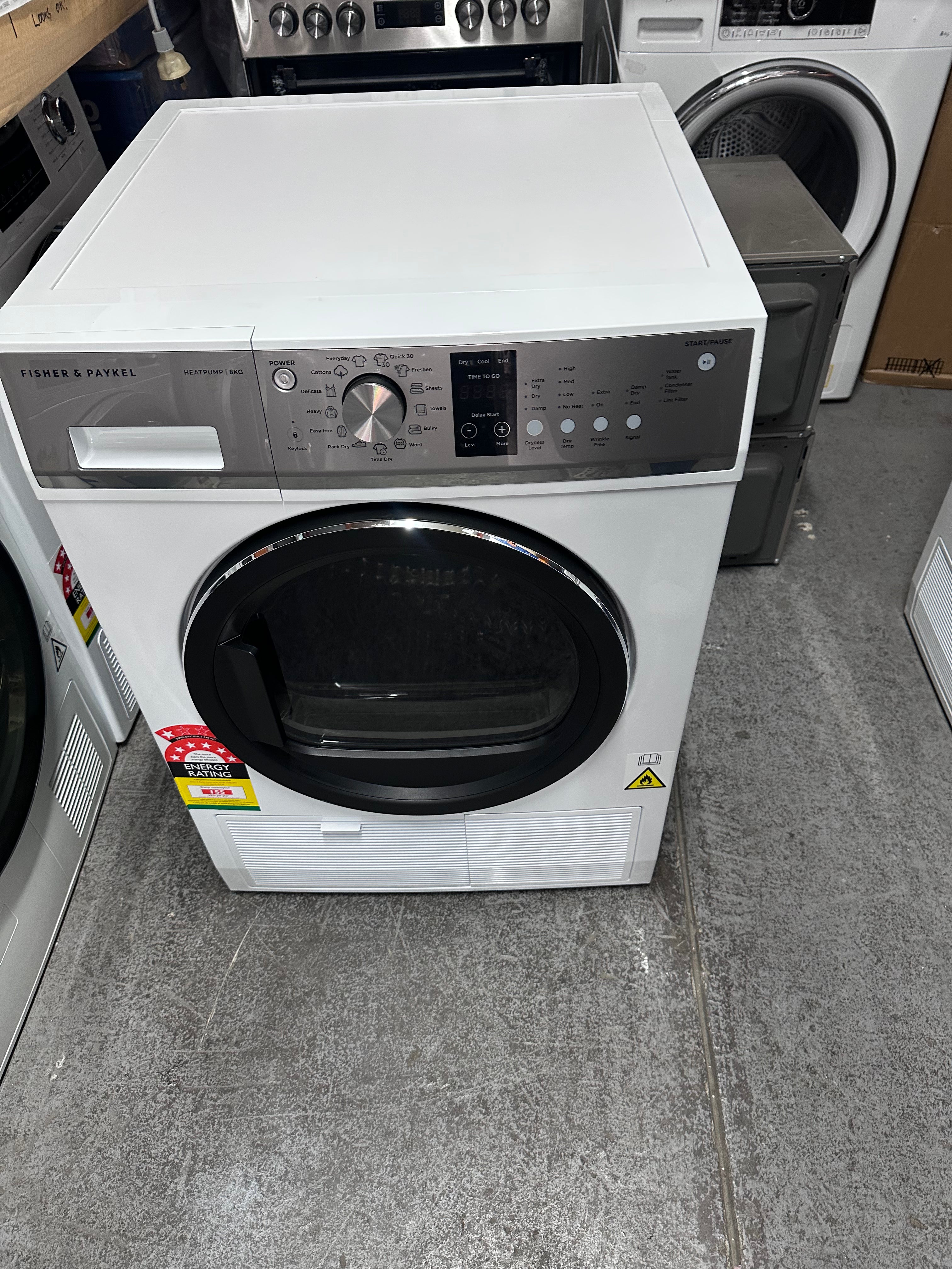 Fisher & Paykel Series 5 8kg Heat Pump Dryer DH8060P3 - Energy Efficient Laundry Appliance for Home & Apartment Use [Factory Second]