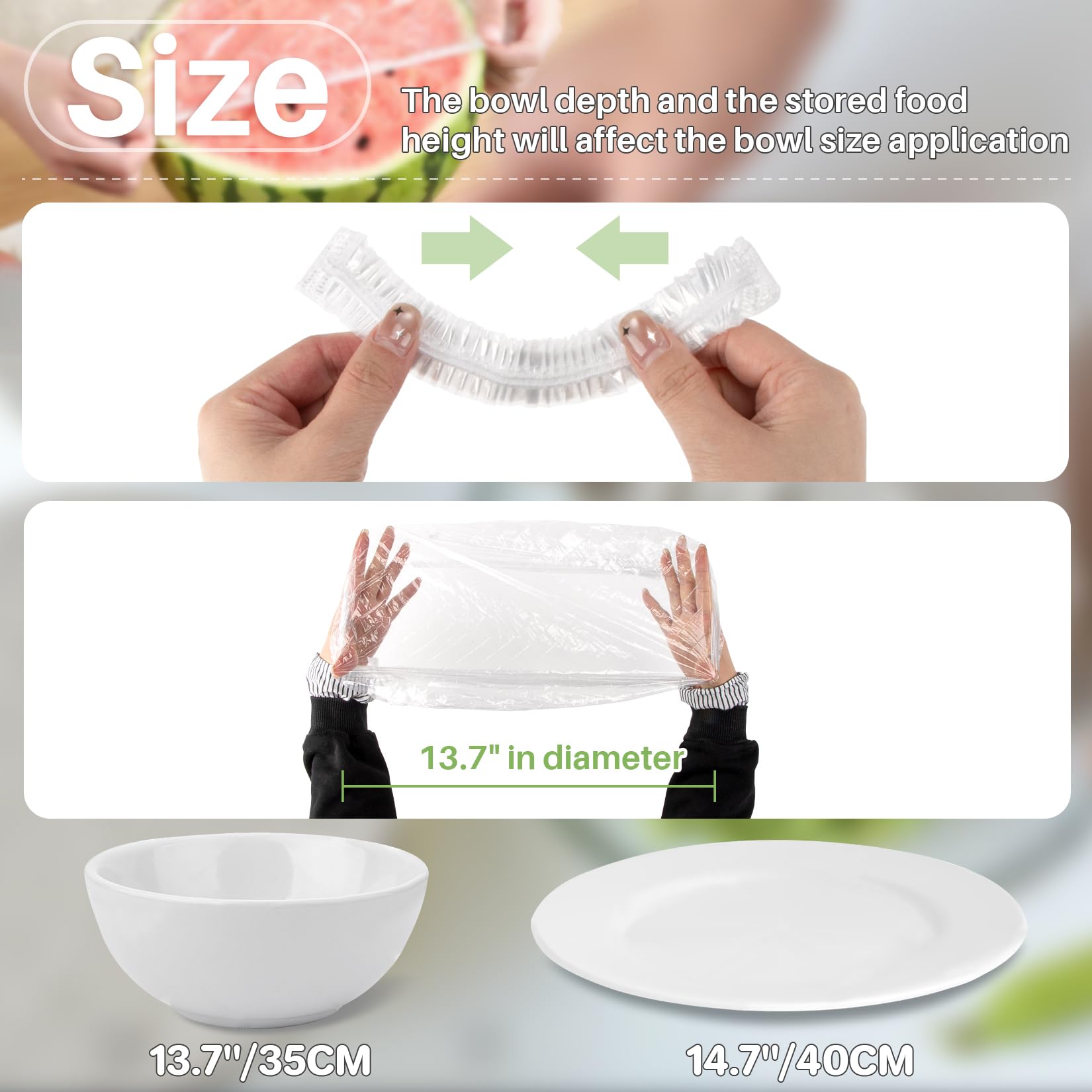 100pcs Large Elastic Reusable Bowl Covers - Food Grade Plastic Wrap for Bread Proofing, Sourdough Baking & Rising | Perfect for Kitchen, Outdoor Food Storage & Fresh Keeping | Durable Plate Covers & Shower Cap Alternative