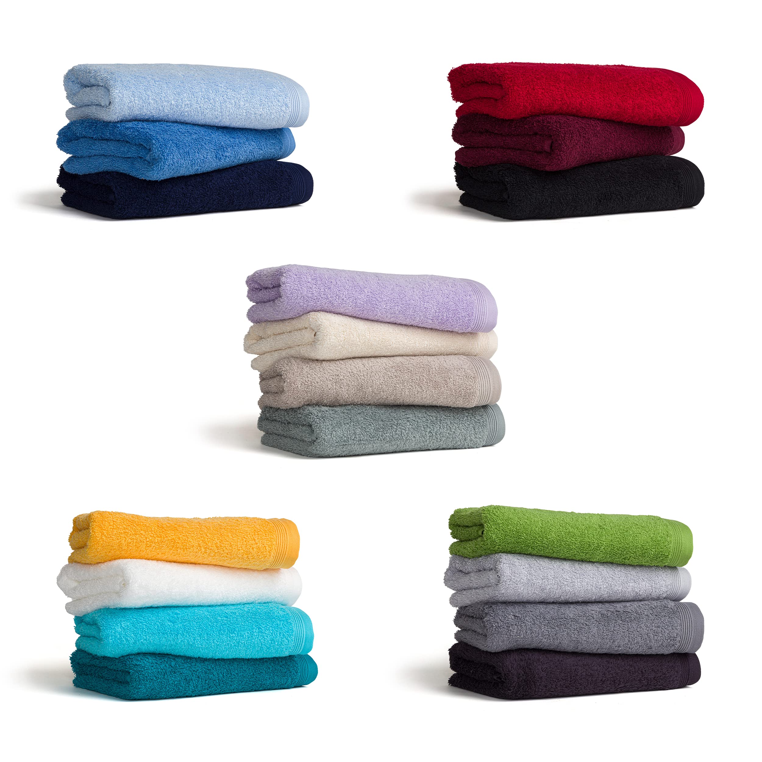 Premium 4-Piece Bath Towel Set - 50x100cm Luxury Hotel & Spa Quality Super Absorbent Cotton Towels for Bathroom, Pool, Gym & Home Use