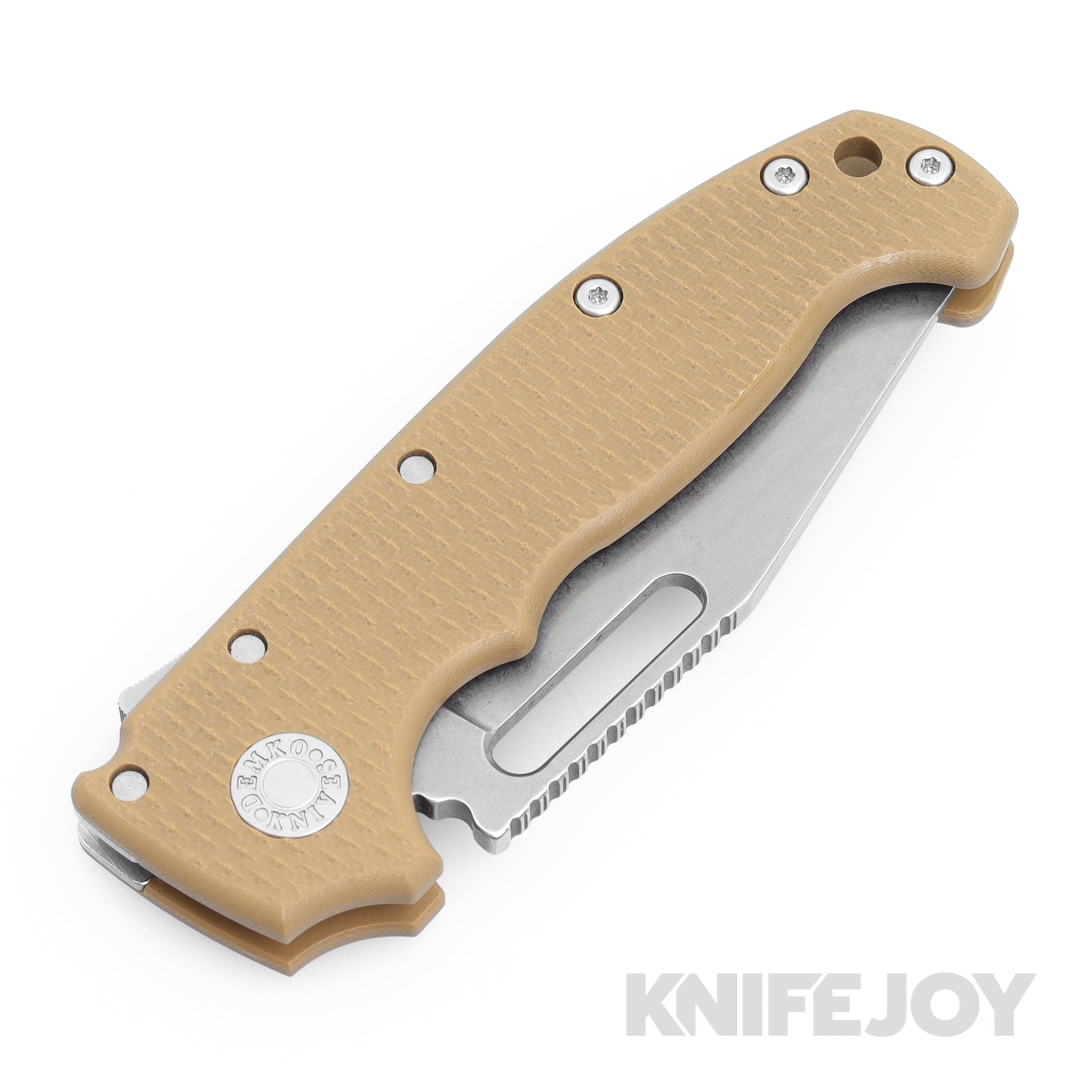 Demko AD20 Folding Knife - 3V Steel Clip Point Blade, Full Flat Grind (FFG), Brown G10 Handle - EDC, Outdoor, Hunting & Survival Gear