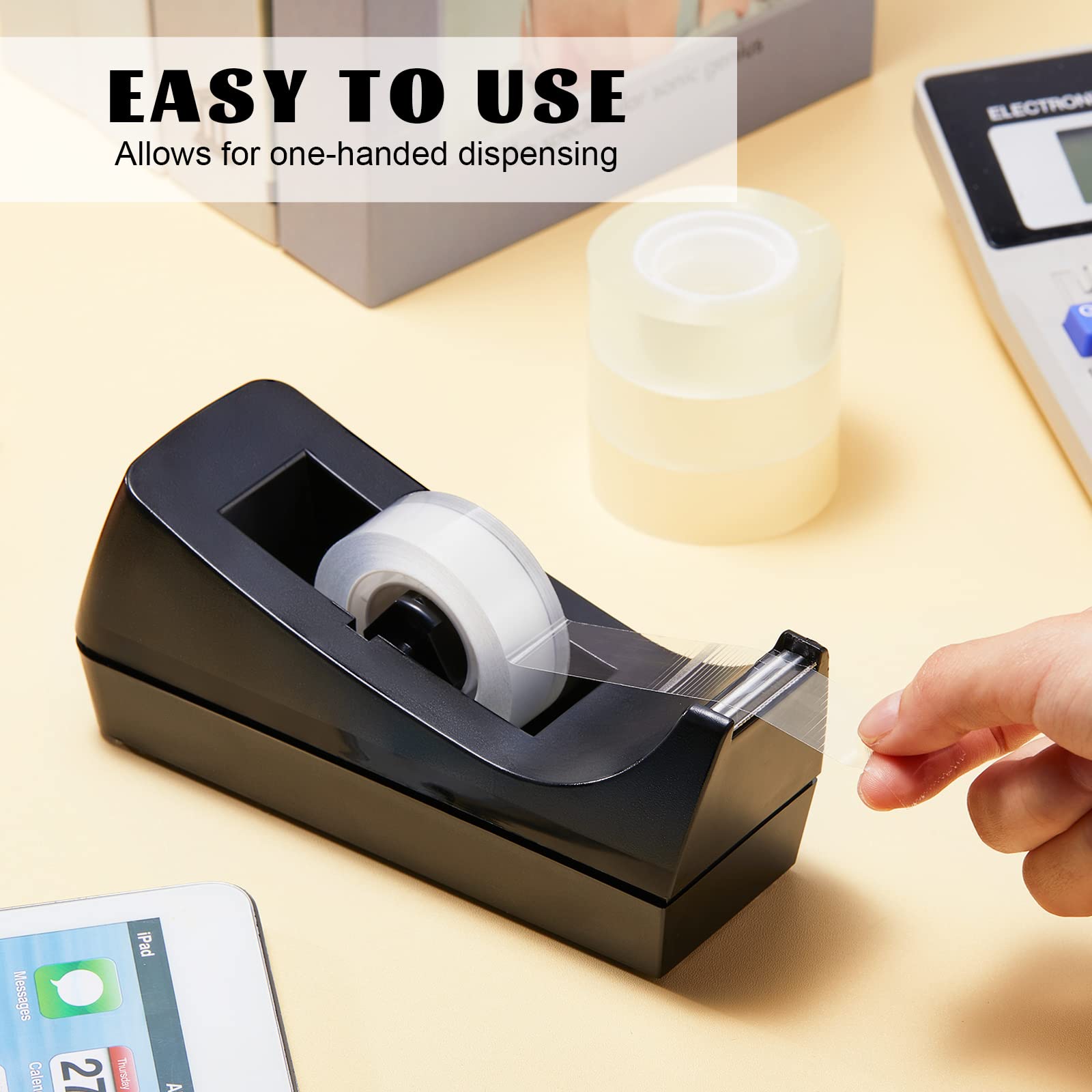 6 Pack Non-Slip Desktop Tape Dispenser for Office, Home & School - Heavy Duty Tape Roll Holder with Sturdy Base (Tape Not Included) - Perfect for Wrapping Gifts, Organizing Files & Crafting Projects