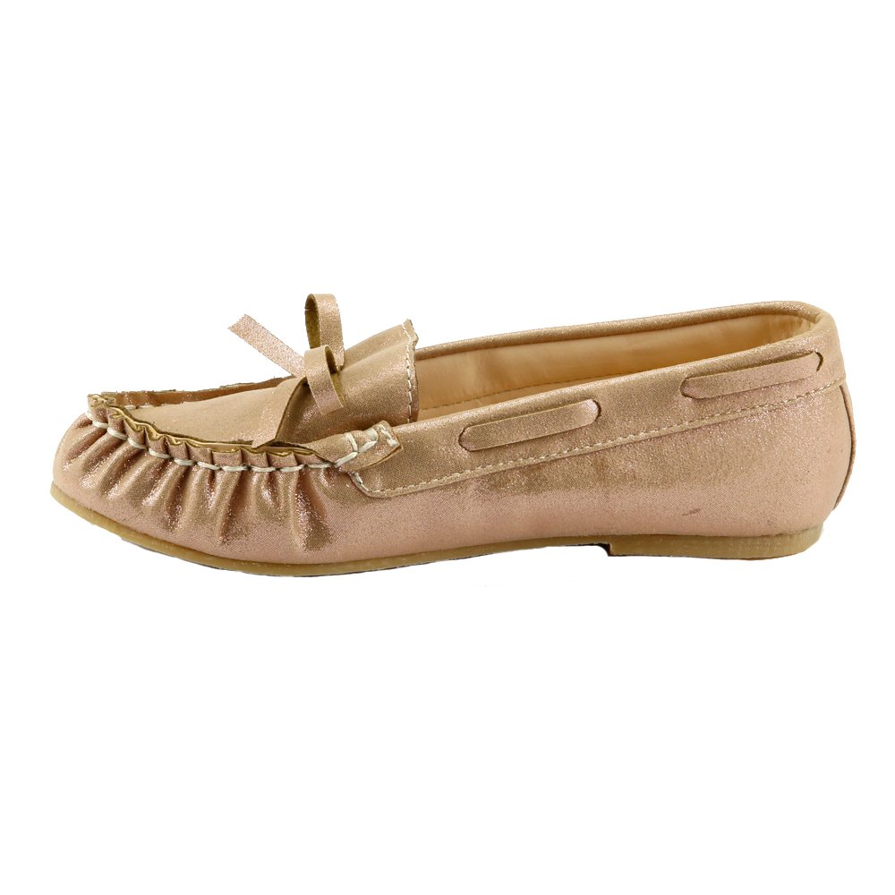 **The Doll Maker Girls' Glitter Moccasins – Toddler & Little Kid Soft Sole Shoes for Playtime & Dress-Up**