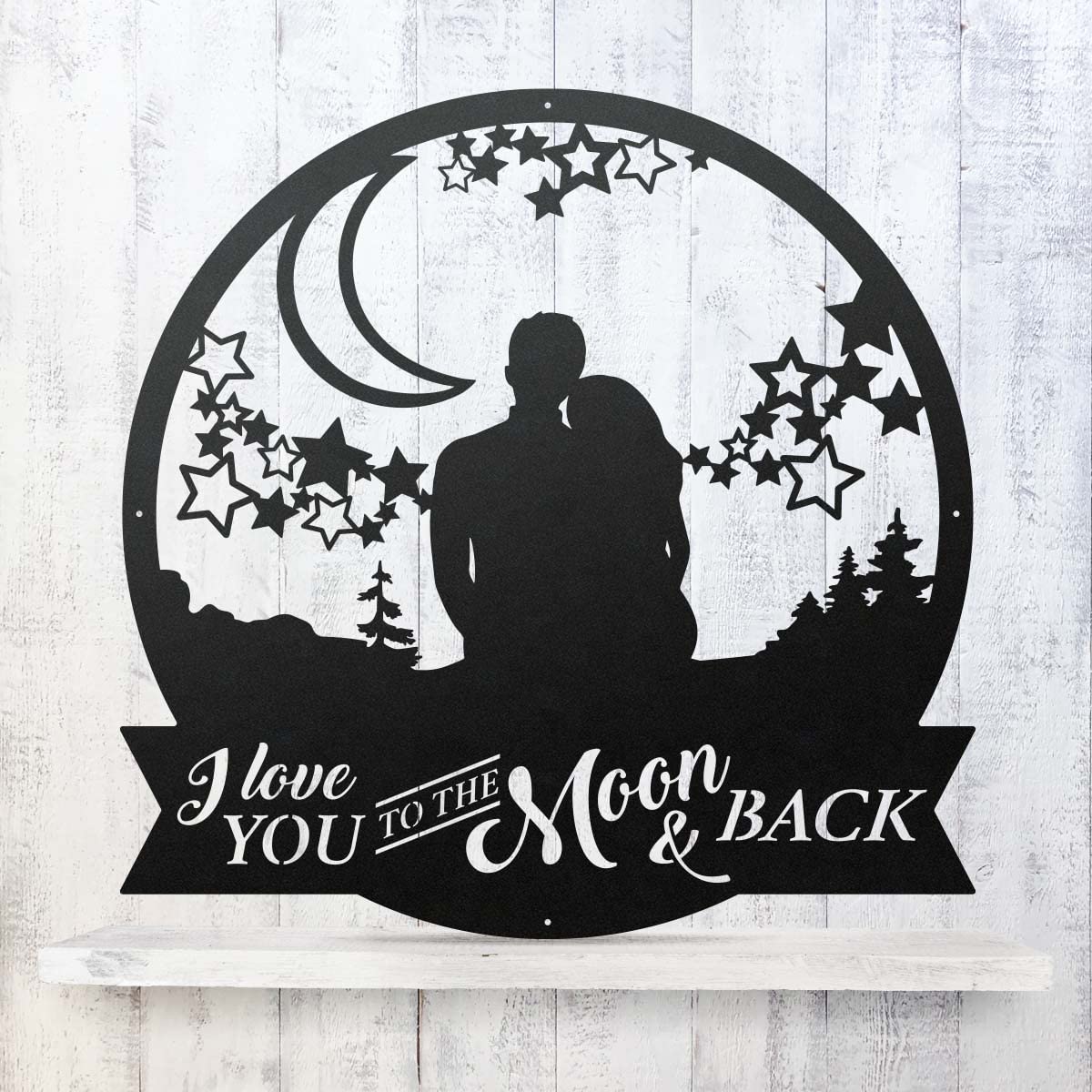 RealSteel Love You to The Moon Wall Art - Romantic Valentine's Day Gifts for Her, Couples Wedding Anniversary Birthday Present - Modern Home Decor Canvas Print (30 Inch, Red) - Perfect for Bedroom, Living Room & Nursery Wall Decoration