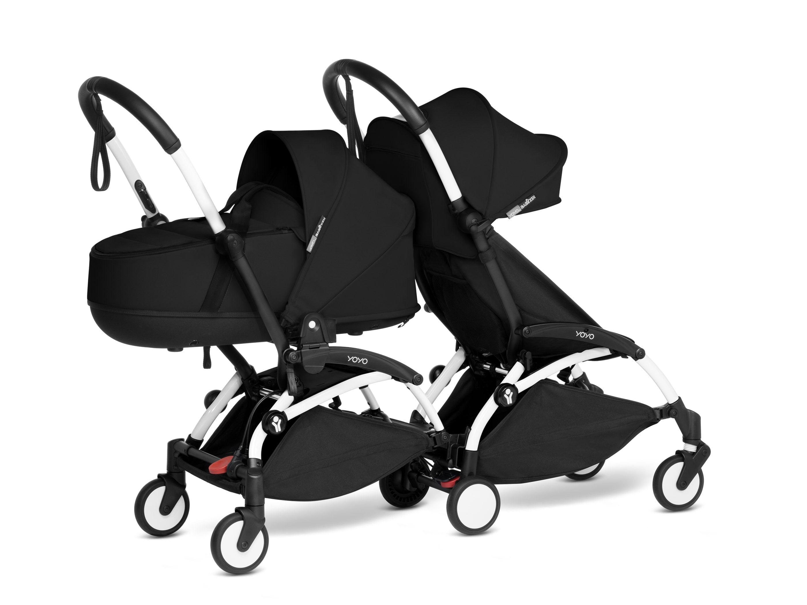 Stokke YOYO 3 Double Stroller for Twins - 6+ Months Front Seat with Bassinet Back - Lightweight Compact Travel Stroller for City Walks & Airplane Travel