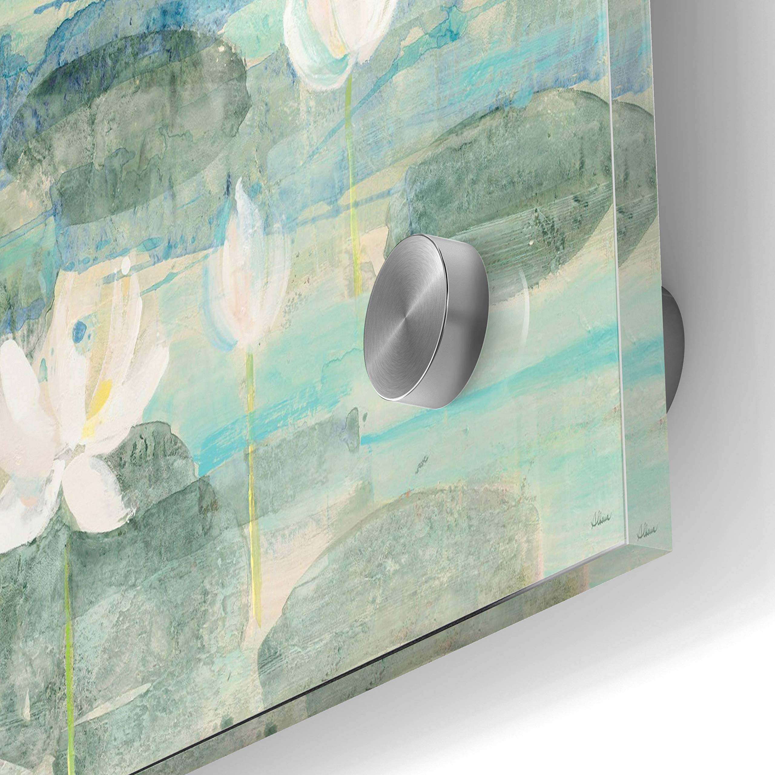 Albena Hristova 'Water Lilies Bright' Acrylic Glass Wall Art - 24x36 Inch Modern Home Decor for Living Room, Bedroom & Office
