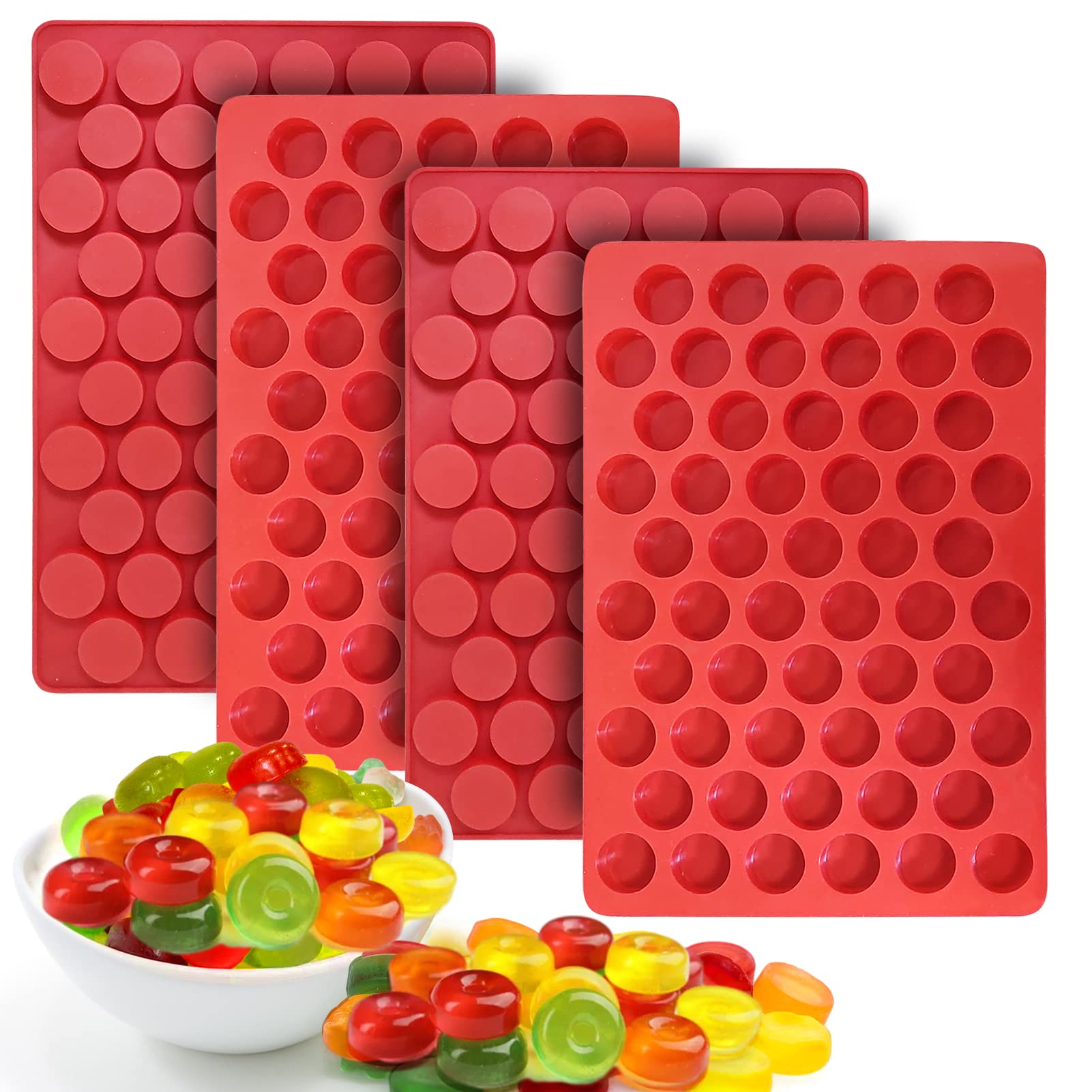 4-Pack Silicone Candy Molds for Gummy, Chocolate & Truffles - Baking & Party Treats
