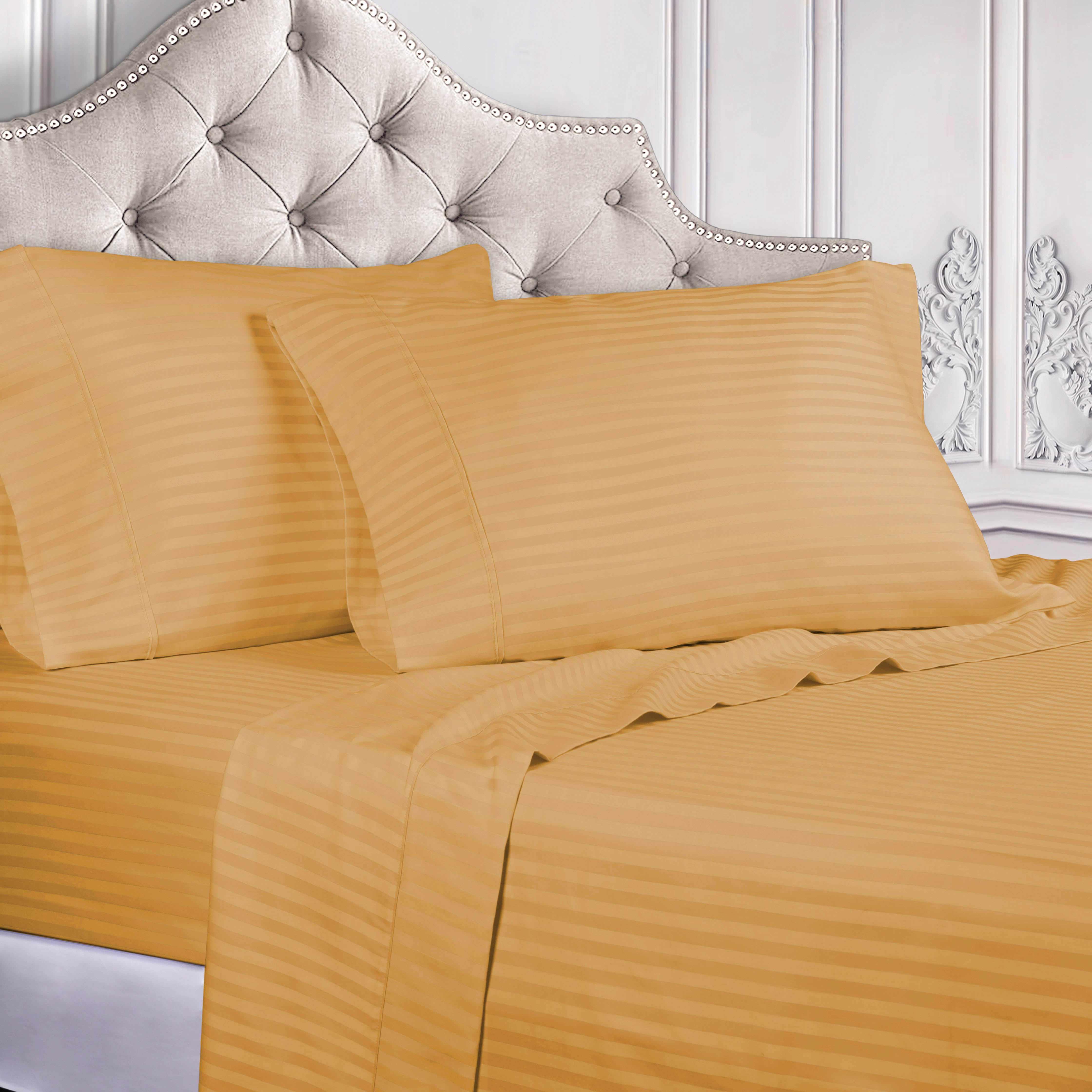 Premium Egyptian Cotton 300 Thread Count Sheet Set - Deep Pocket Fitted, Flat & Pillowcases - Soft Luxury Bedding for Master Bedroom or Guest Room