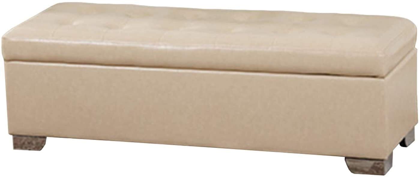 Multifunctional Storage Ottoman Bench with Memory Foam Seat - 80x40x38cm Entryway Storage, Toy Box, Foot Stool - Perfect for Living Room, Bedroom & Nursery Organization (Beige)