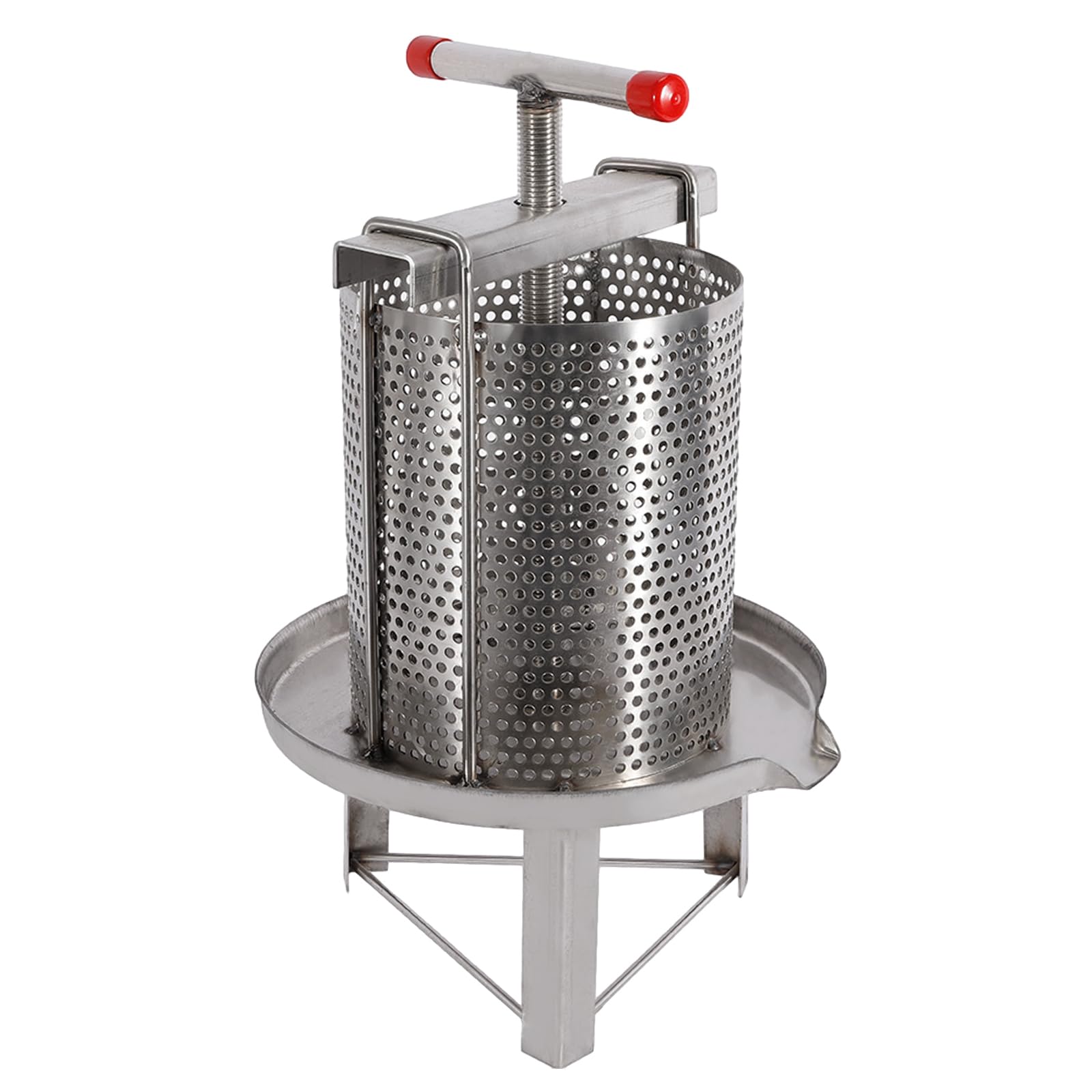10L Stainless Steel Manual Honey Press Extractor - 2.6gal Bee Honey & Wax Press for Beekeeping, Agriculture (24cm/9.45in) - Perfect for Home Beekeepers & Small Farms to Extract Pure Honey