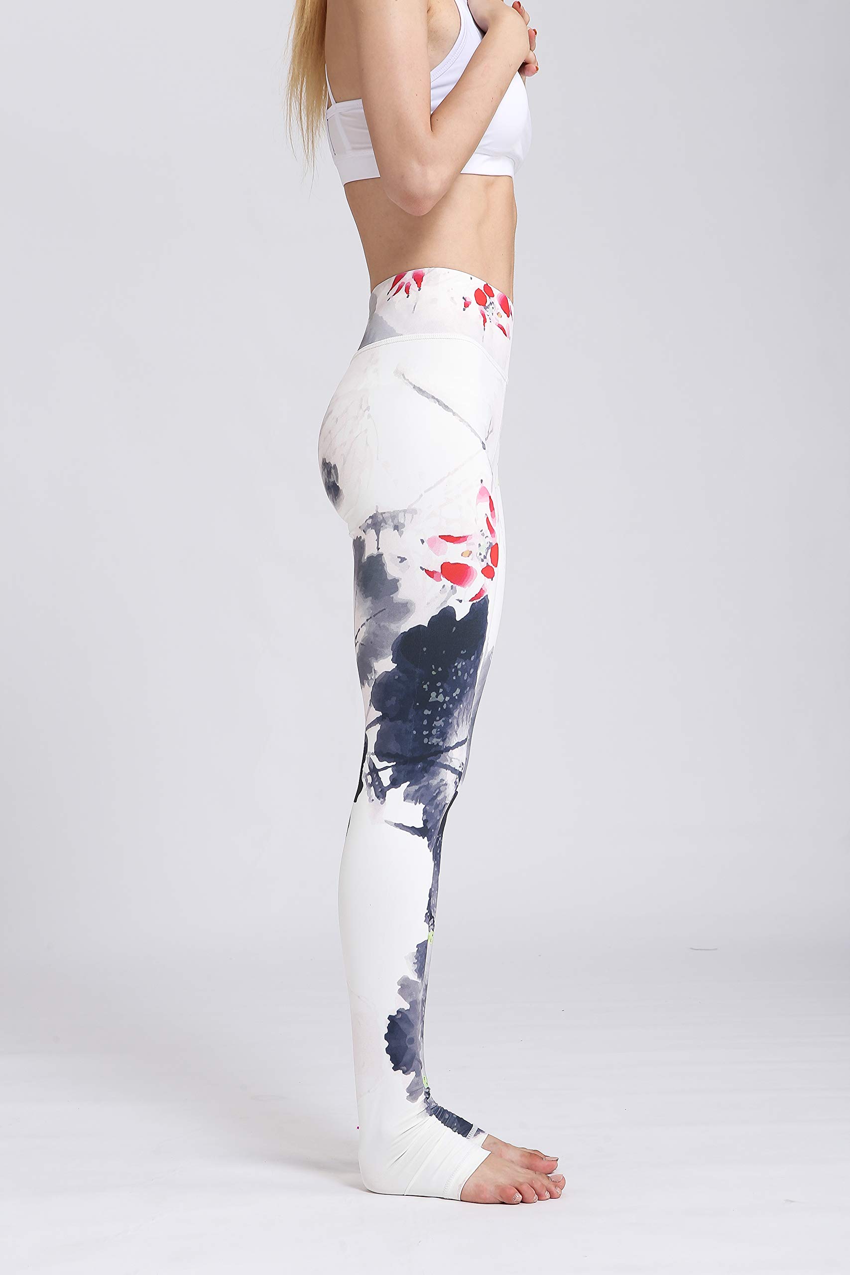 Printed Women's High Waist Yoga Leggings with Tummy Control - Over The Heel Workout Pants for Yoga, Pilates & Gym | Comfortable & Stylish Activewear