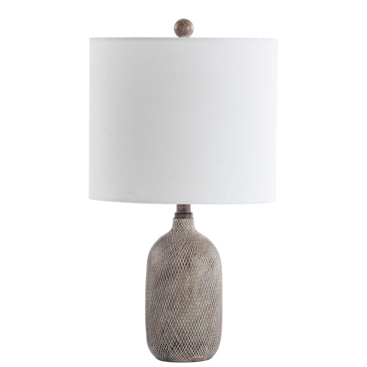 SAFAVIEH Alvaro 19-inch LED Table Lamp - Modern Grey Wash Finish for Bedroom, Living Room, Home Office & Nightstand (Bulb Included) | Perfect Reading Light & Ambient Lighting
