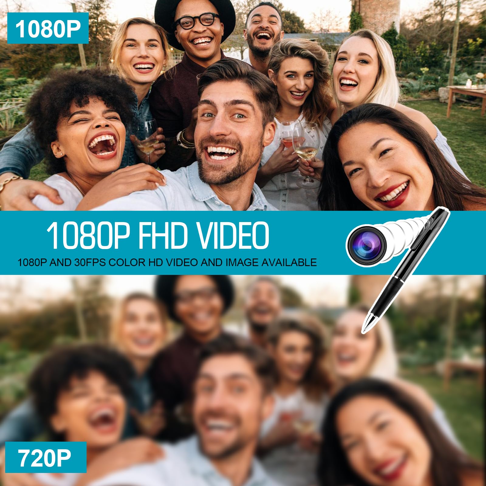 Best Hidden Camera Detector - 1080P FHD Spy Camera with 64GB Storage, Mini Pen Camera for Car, Home, Hotel, Travel & Office Security