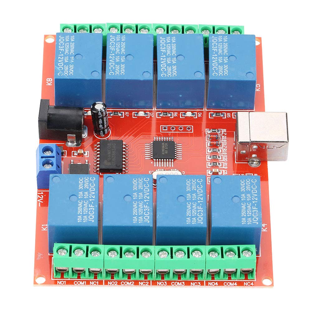 8-Channel 12V USB Relay Module for PC Control - Home Automation