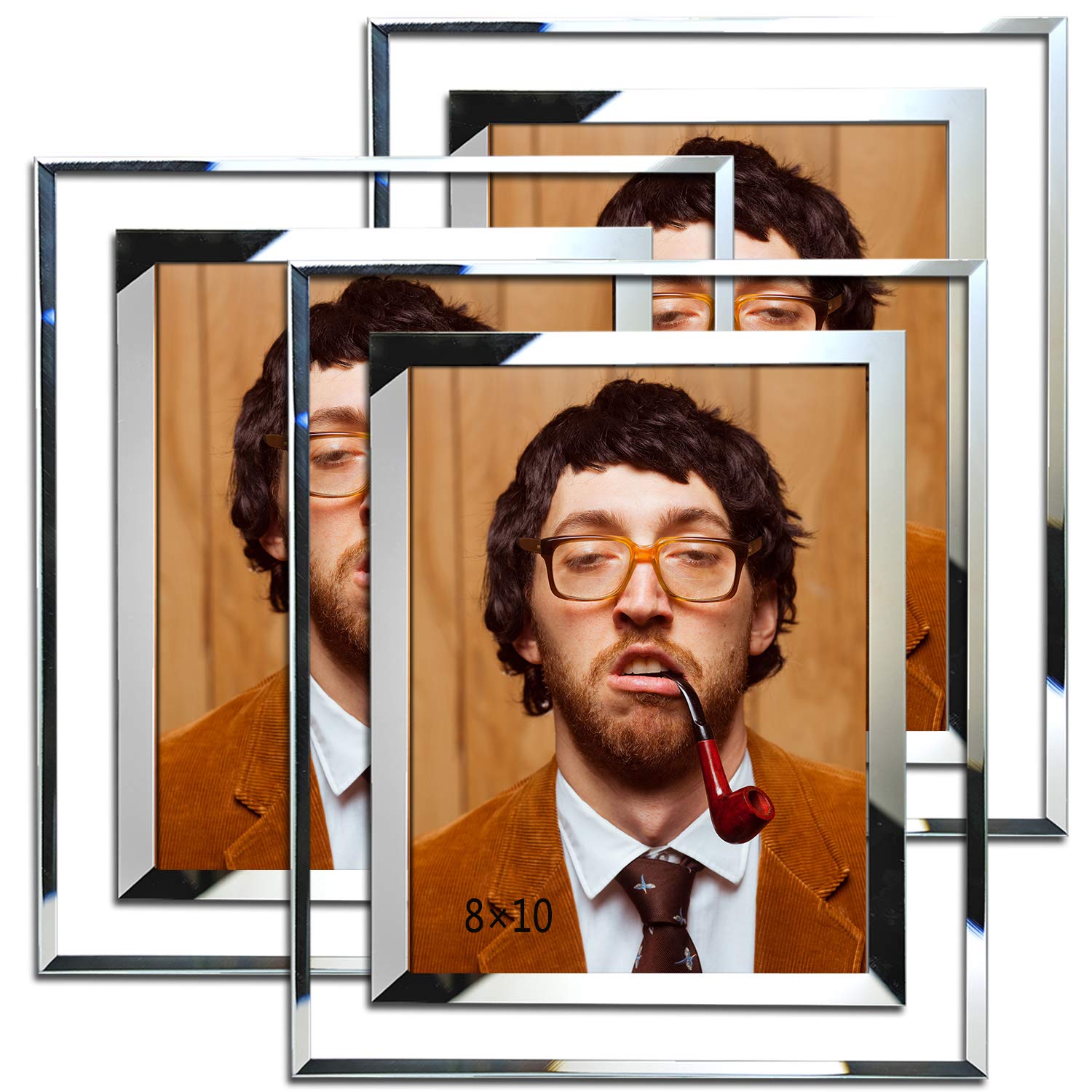 8x10 Picture Frame - Glass Wall & Tabletop Display - 3 Pack for Home & Office Decor