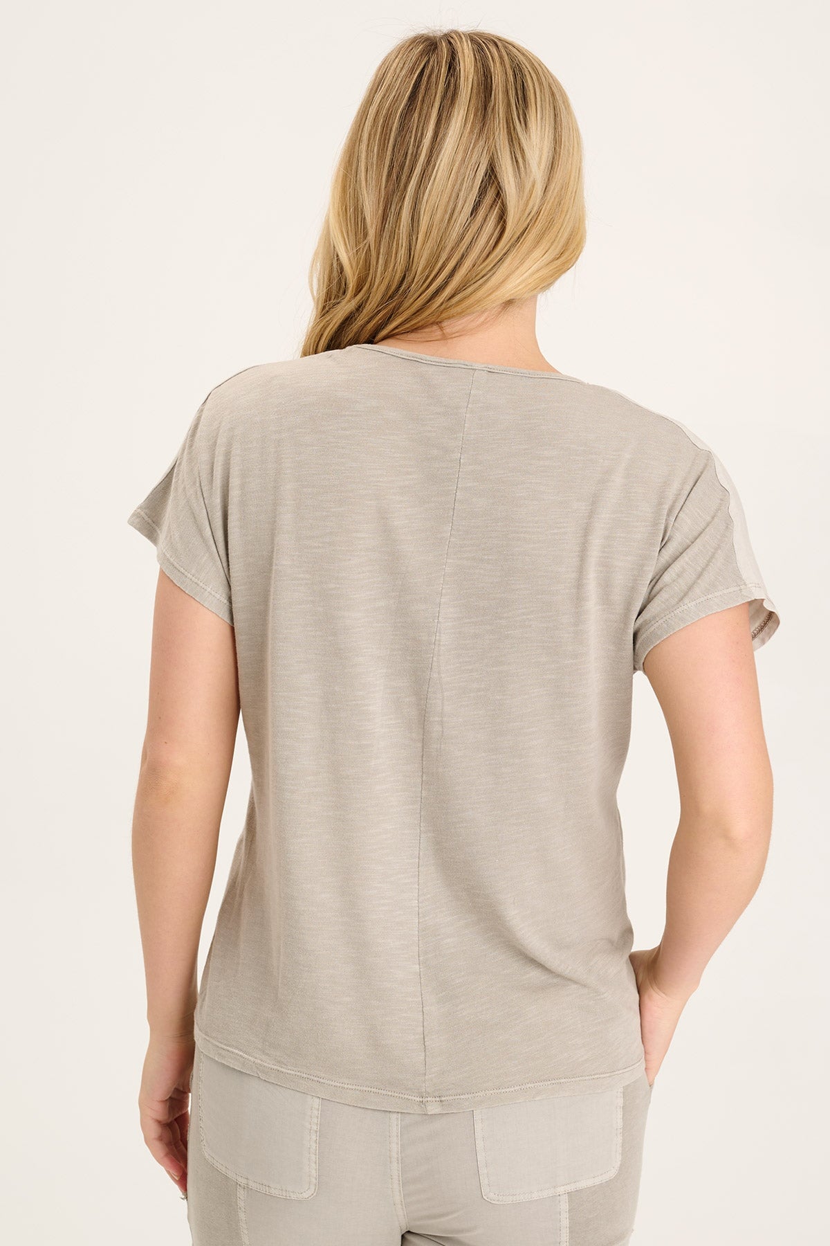 Jolina Women's Twill V-Neck Embroidered T-Shirt - Casual Comfort Top for Everyday Wear, Work & Weekend Outfits