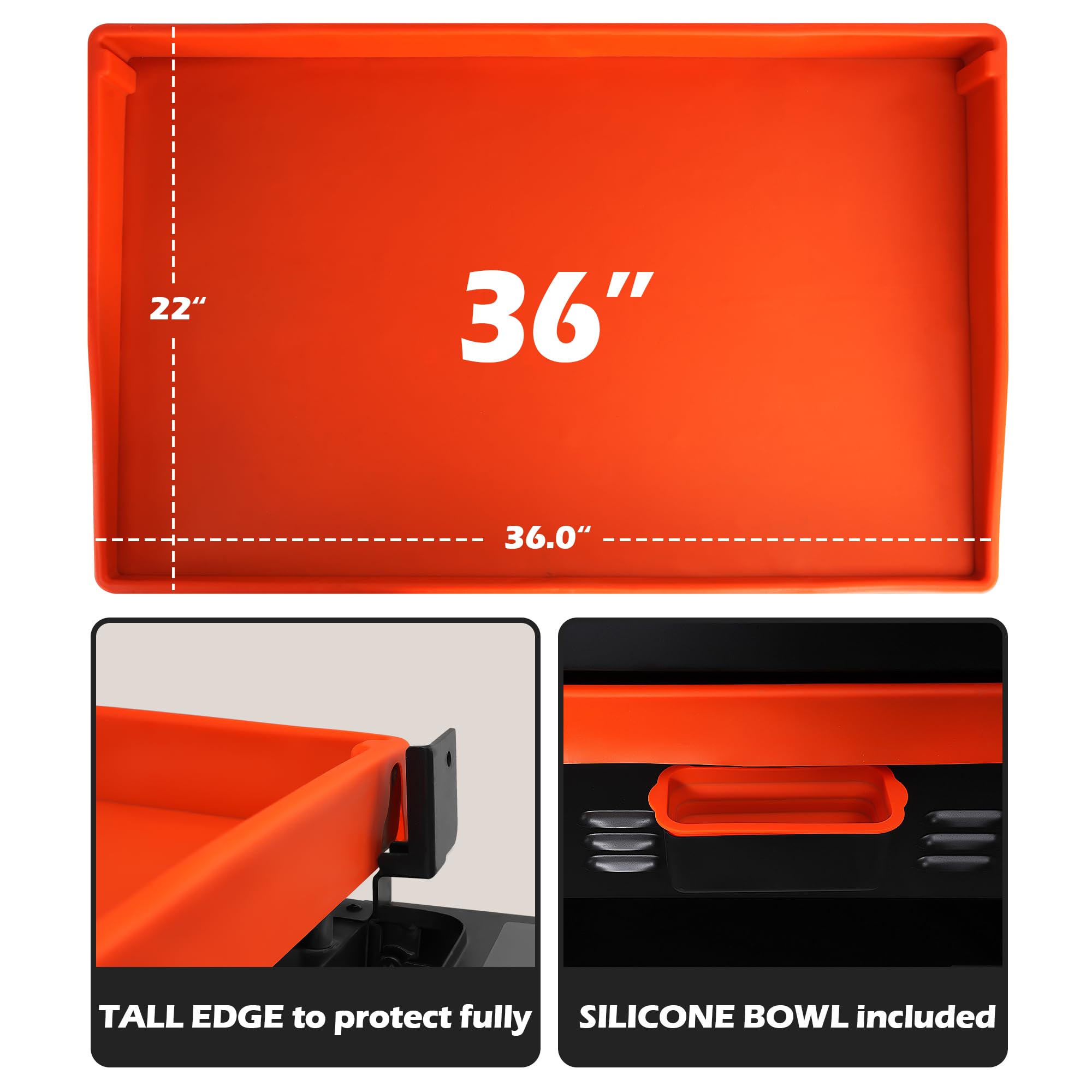 Upgraded Blackstone Griddle Cleaning Kit - 36 Inch Silicone Griddle Mat, Oil Cup Liner, Heat-Resistant Spatula Mat with Hanger, Scraper, Cleaning Brick & Scouring Pads - Perfect for Outdoor Cooking, Camping & Backyard BBQs