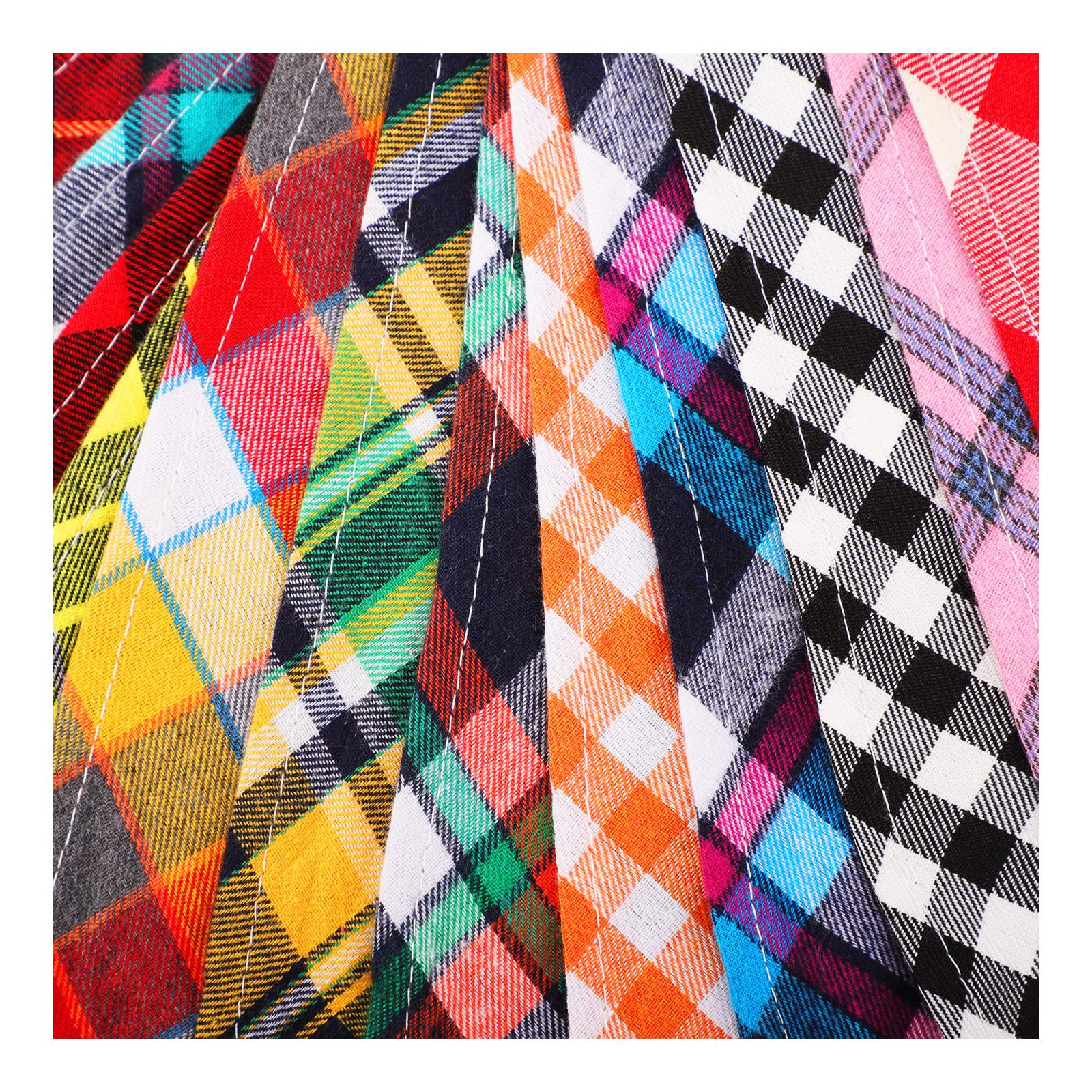 30 PCS Segarty Adjustable Dog Bandanas for Small Medium Large Dogs - Plaid Triangle Pet Scarves, Washable Dog Kerchiefs & Bibs for Puppies, Boys & Girls | Perfect for Fall Fashion, Outdoor Adventures & Pet Photo Shoots