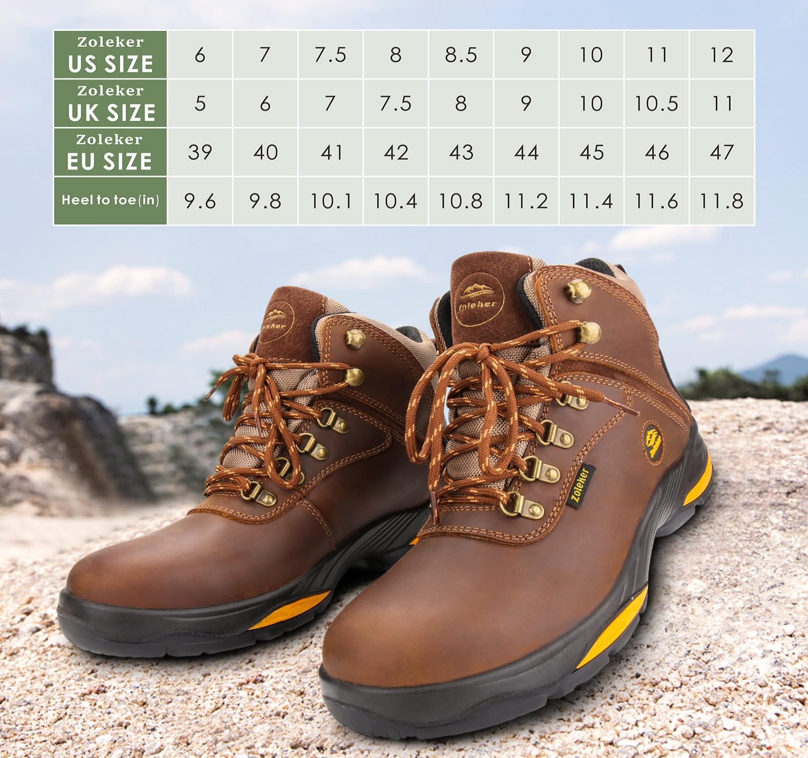**Men's Waterproof Winter Hiking Boots - Outdoor Trekking Shoes for Snow & Cold Weather - Durable Brown Leather Hiking Boots for Men - Perfect for Mountain Climbing & Camping**