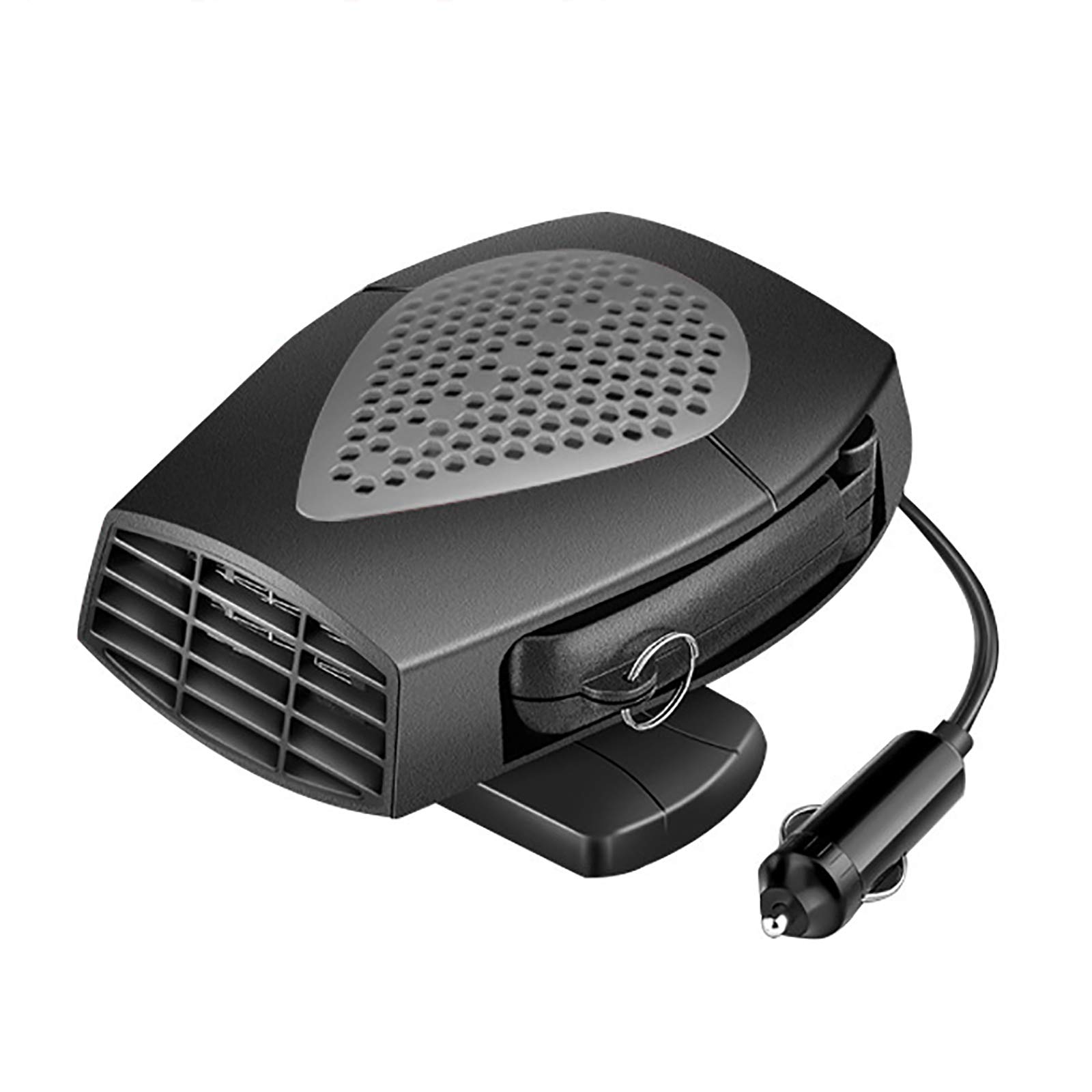12V Portable Car Heater & Defogger - Fast Heating Defrost & Cooling Fan - Dual Function 2-in-1 Cigarette Lighter Plug-In - Low Power Consumption & Silent Operation (Gray) - Perfect for Winter Defrosting & Summer Cooling in Cars, Trucks, RVs