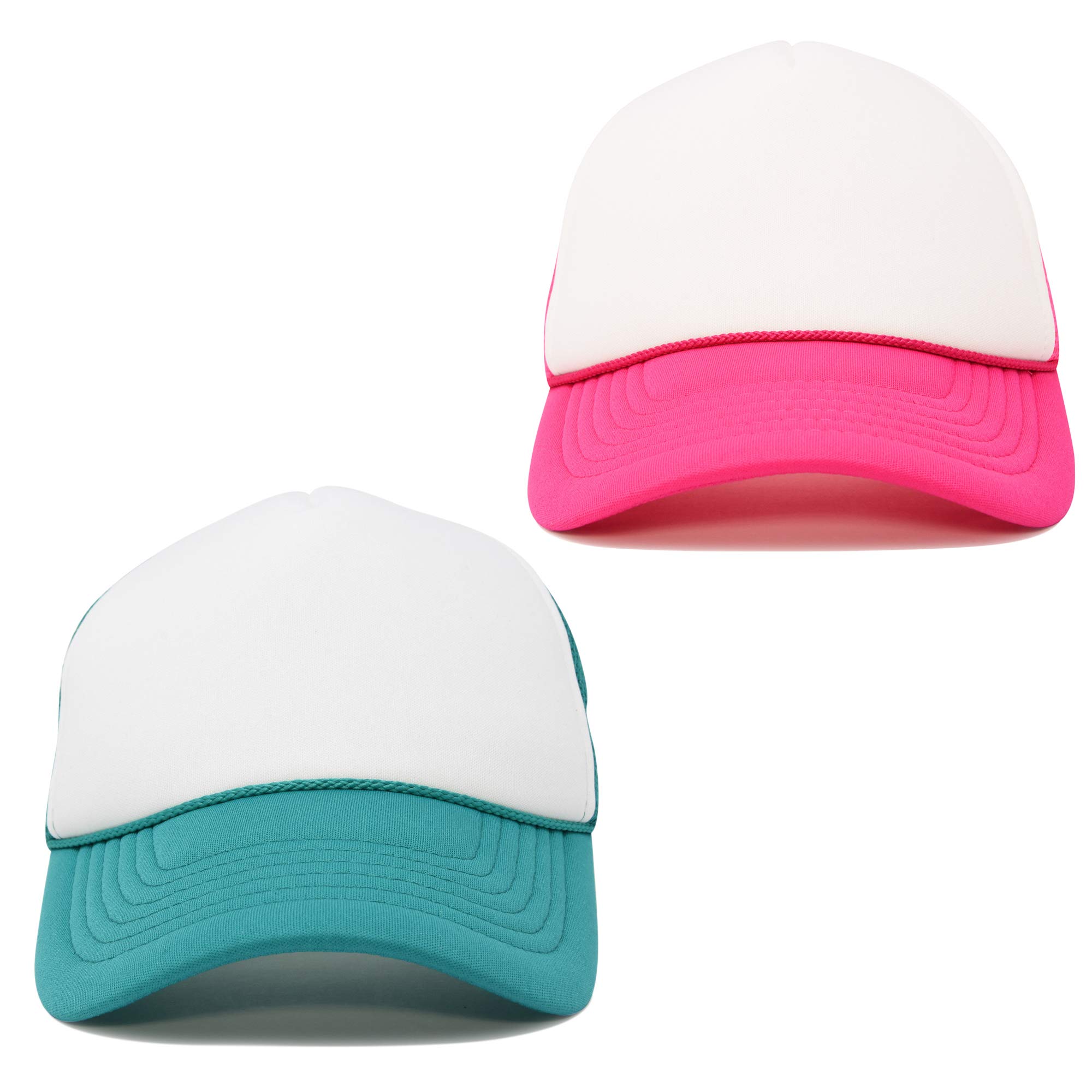 DALIX Two-Tone Blank Trucker Hats - 2 Pack (2 for 1 Deal) - Perfect for Custom Embroidery, Promotions & Outdoor Activities