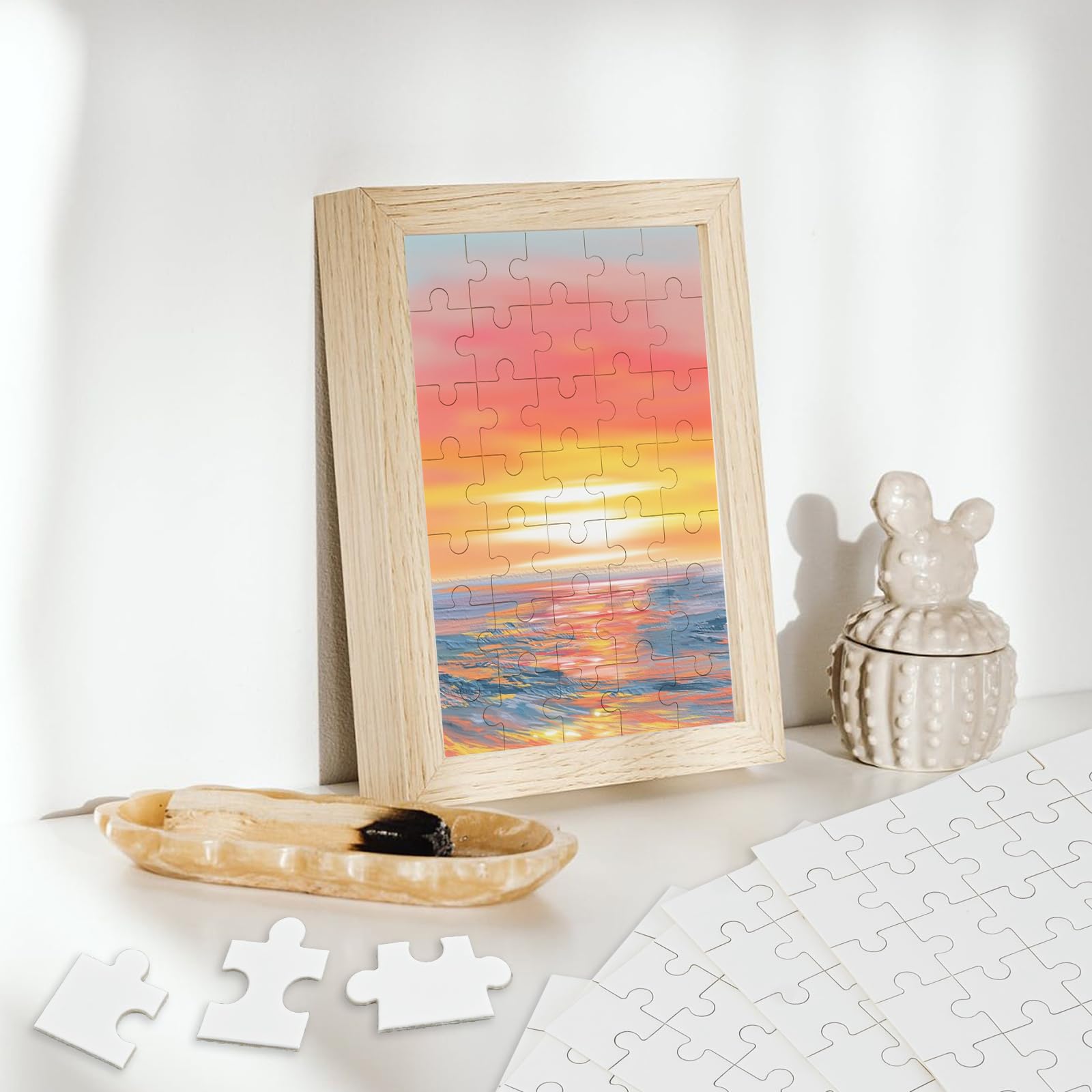 Bekecidi 10-Piece Sublimation Puzzle Blanks - DIY Paintable & Customizable Puzzle Kit for Adults & Kids (2 Sizes) - Perfect for Crafting, Gift Making & Family Game Night