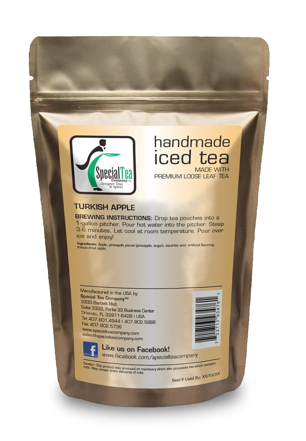 SpecialTea Company Premium Turkish Apple Fruit Tea - Refreshing Iced Tea Blend for Summer, Picnics & Relaxation