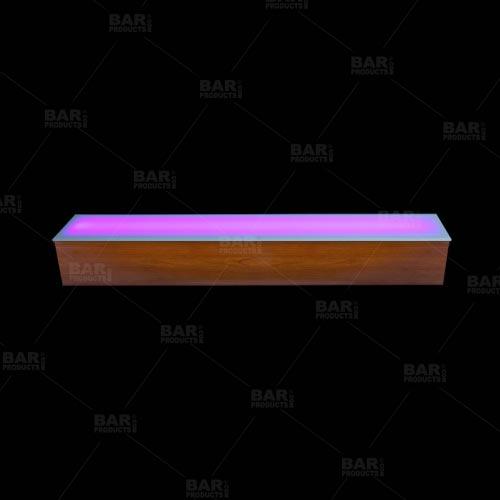 BarConic® LED Liquor Bottle Display Shelf - Wild Cherry Finish, Adjustable Lengths for Bars, Restaurants & Home Decor - Perfect for Showcasing Whiskey, Vodka & Premium Spirits