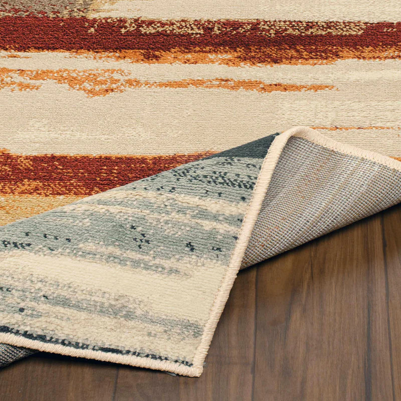 Rothco Abstract Striped Indoor Area Rug - Non-Slip Soft Living Room Carpet Runner for Bedroom, Hallway & Entryway Decor