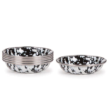 Premium Black Enamelware Tasting Dishes Set of 5 - 4.25