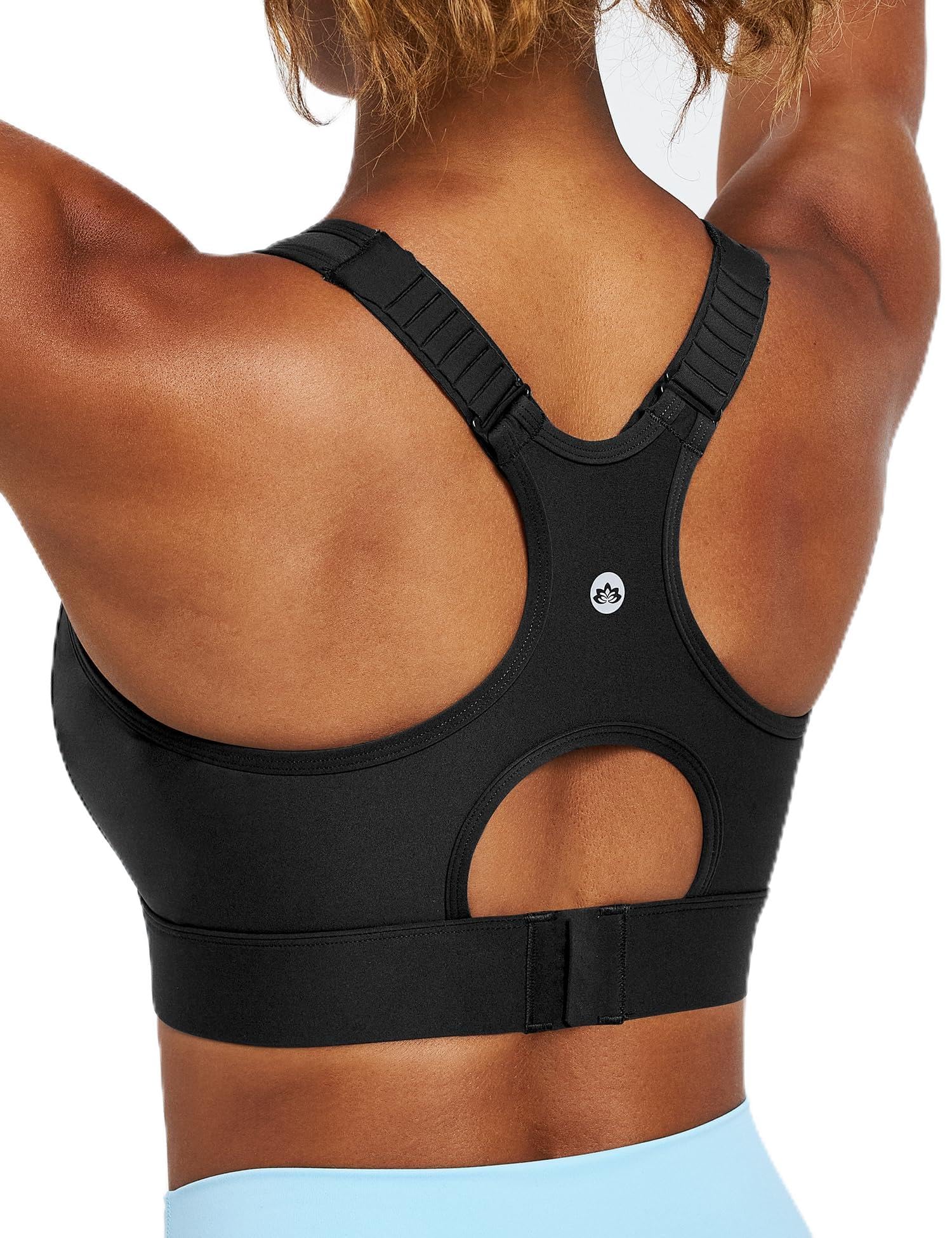 Heathyoga High Impact Sports Bras for Women - Adjustable Straps, Maximum Support, Racerback Design with Removable Padding - Perfect for Running, Gym Workouts & High-Intensity Training