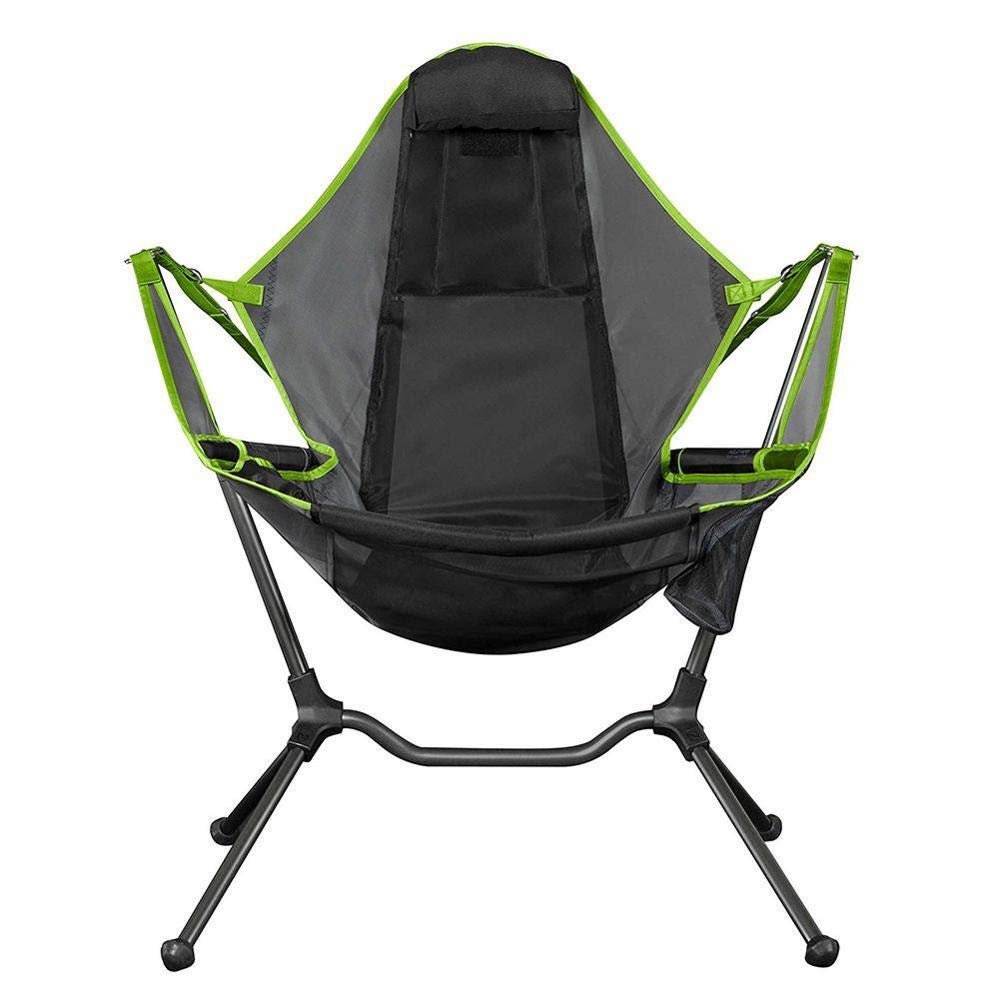 YEVYG Folding Chair - Portable Outdoor Camping Chair with Pillow, Lightweight Beach Moon Swing Chair for Garden, Fishing, Picnics & Travel | Ultralight Collapsible Design (Green) - Perfect for Backyard Relaxation, Beach Lounging & Outdoor Adventures