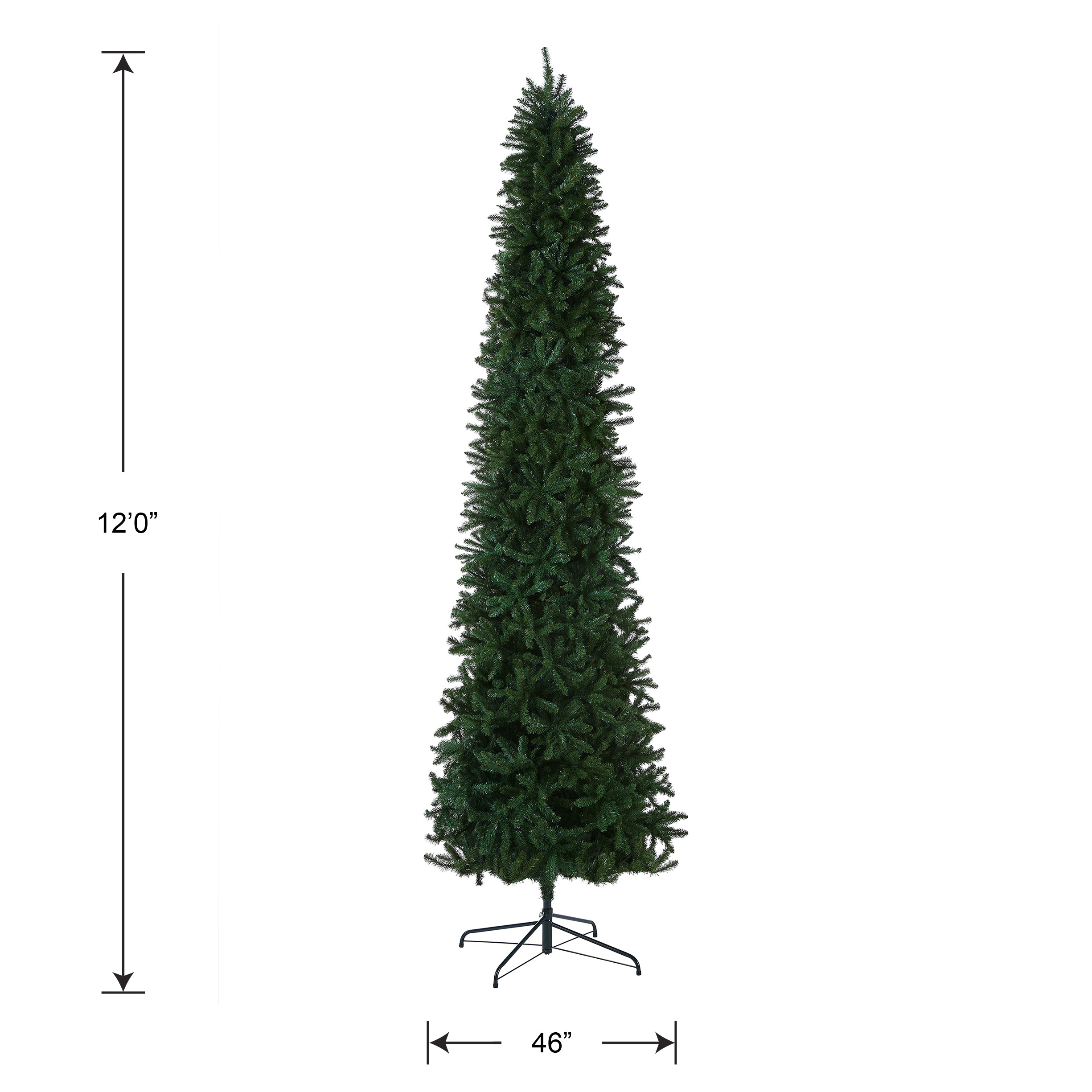 12 ft. Kingswood Fir Pencil Slim Christmas Tree - Perfect for Small Spaces & Elegant Holiday Decor