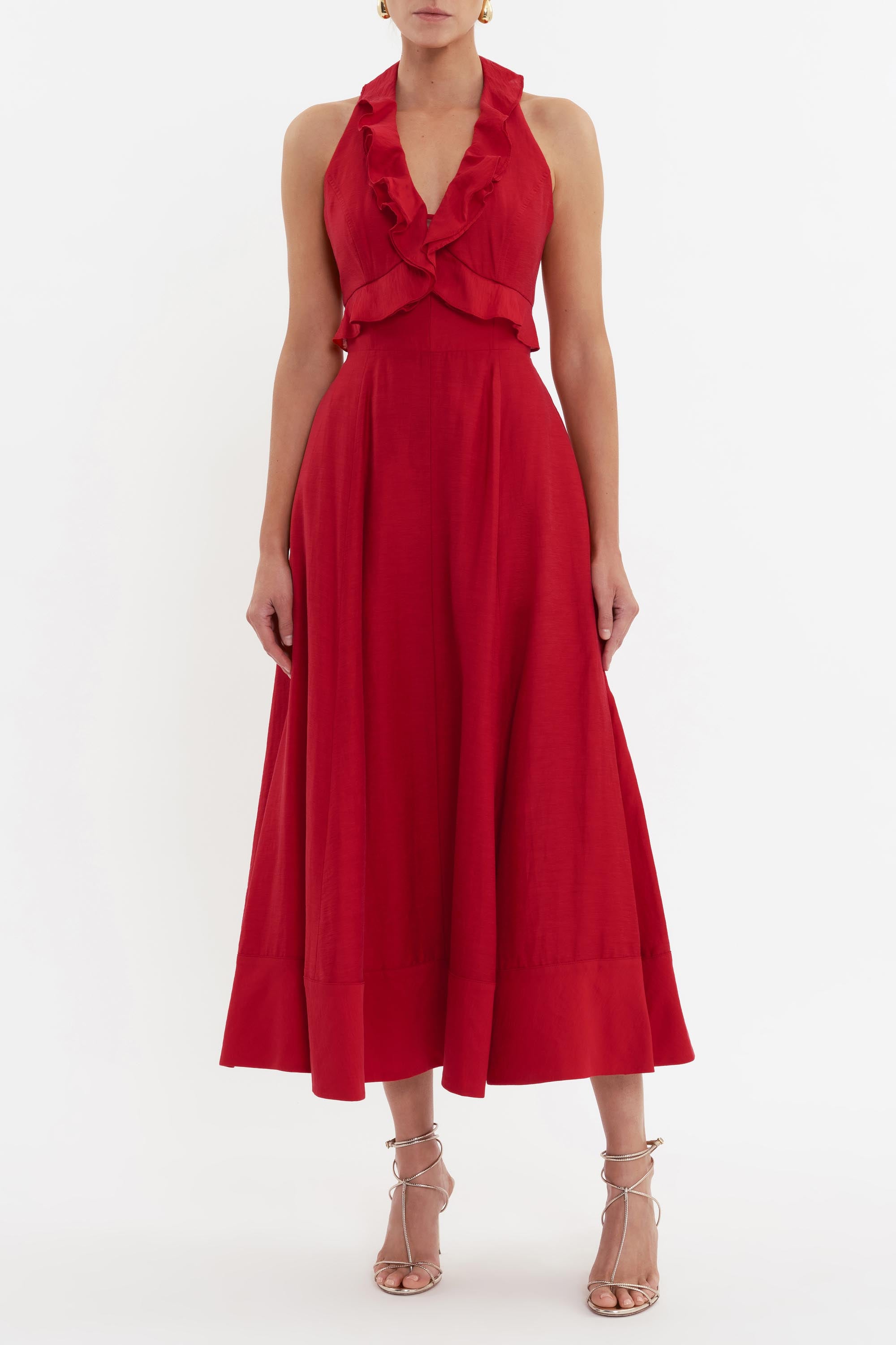 Simona Cut Out Midi Dress - Flattering Summer Party Dress for Women | Boho Chic Cocktail Attire & Beach Wedding Guest Outfit