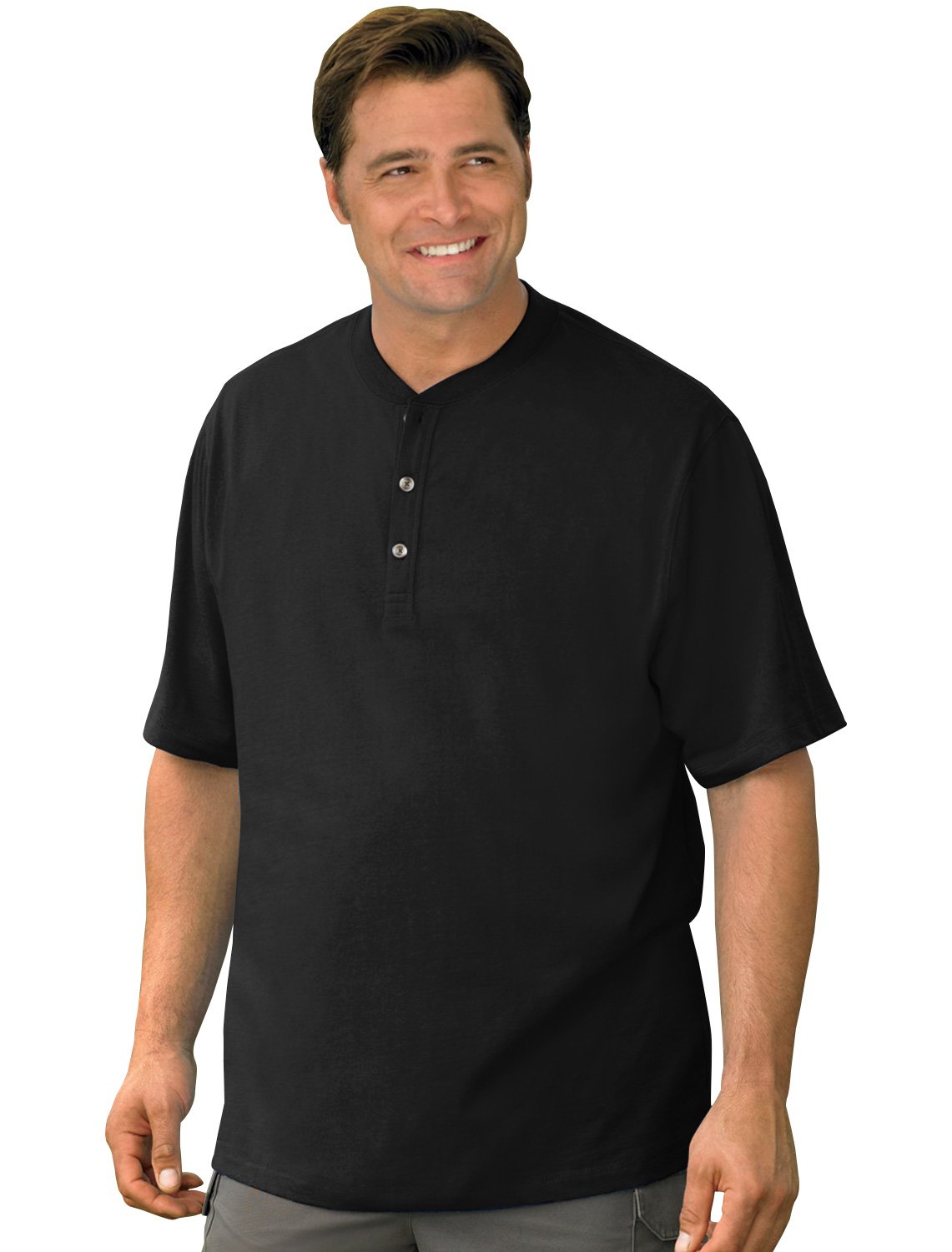 DXL Men's Big & Tall Wicking Jersey Henley Shirt - Moisture-Wicking Comfort Shirt for Large & Tall Men - Perfect for Casual Wear, Outdoor Activities & Work
